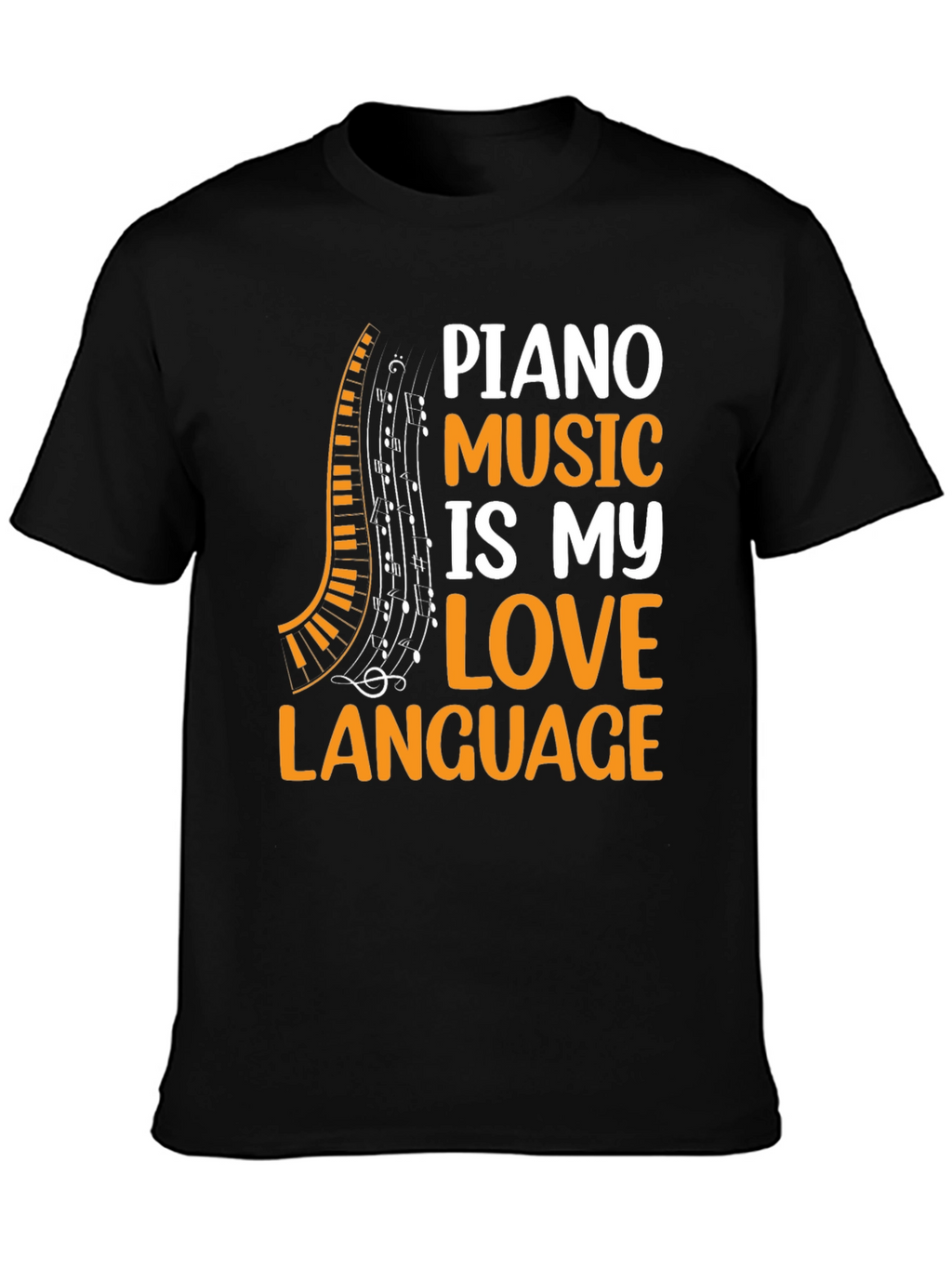 Piano Music Lovers Black T-Shirt