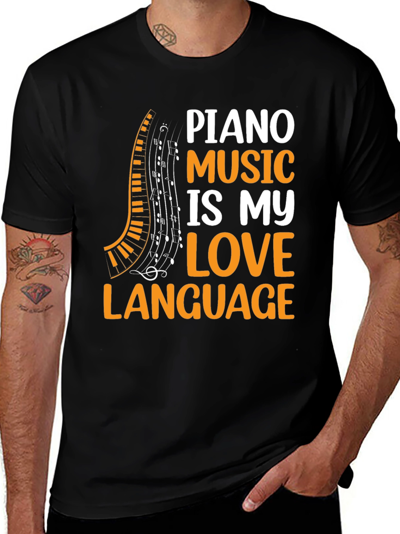 Piano Music Lovers Black T-Shirt
