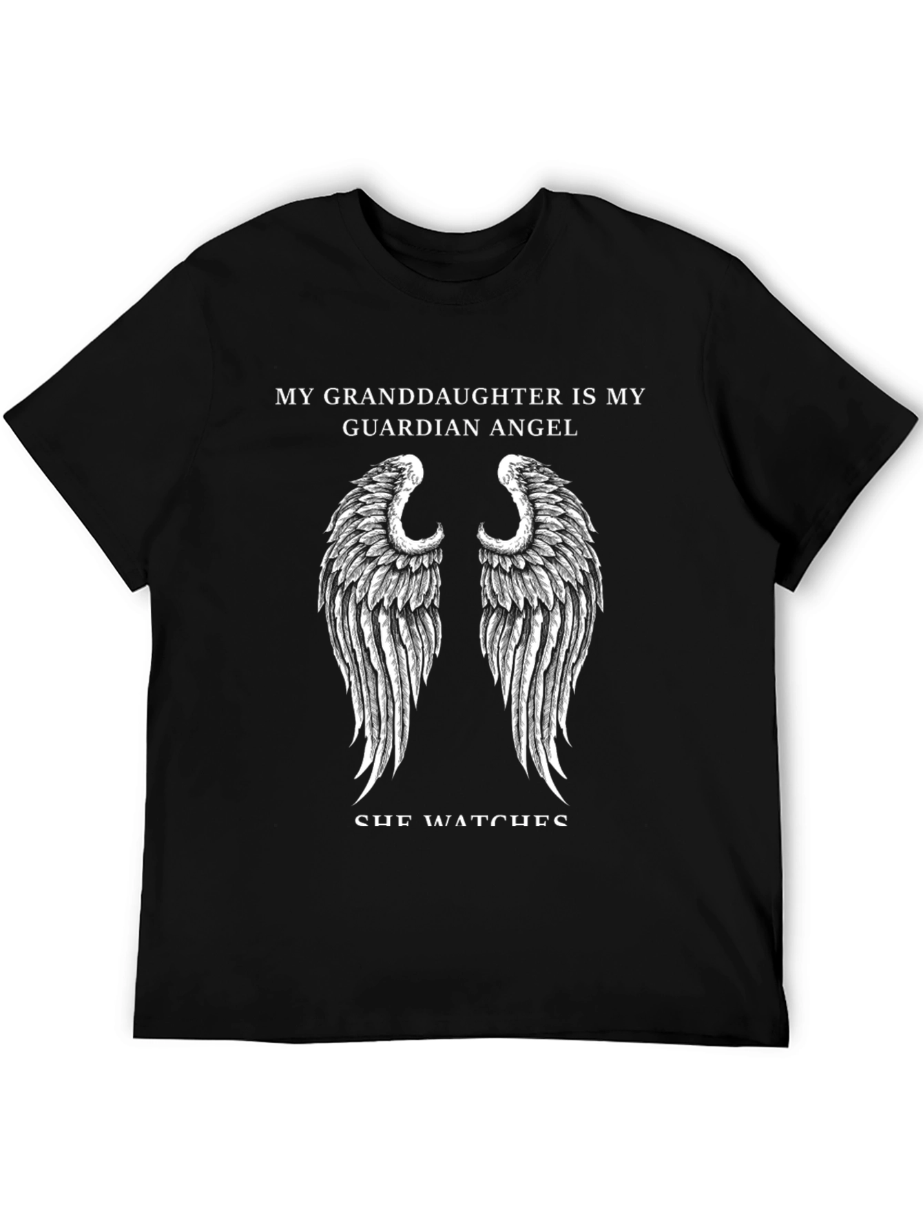 Granddaughter Guardian Angel T-Shirt - Black