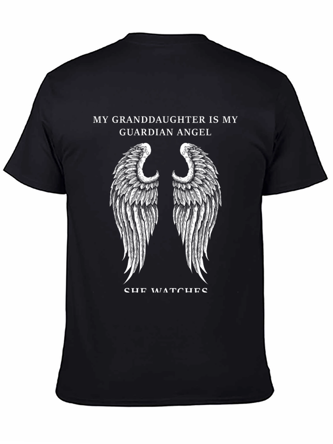 Granddaughter Guardian Angel T-Shirt - Black