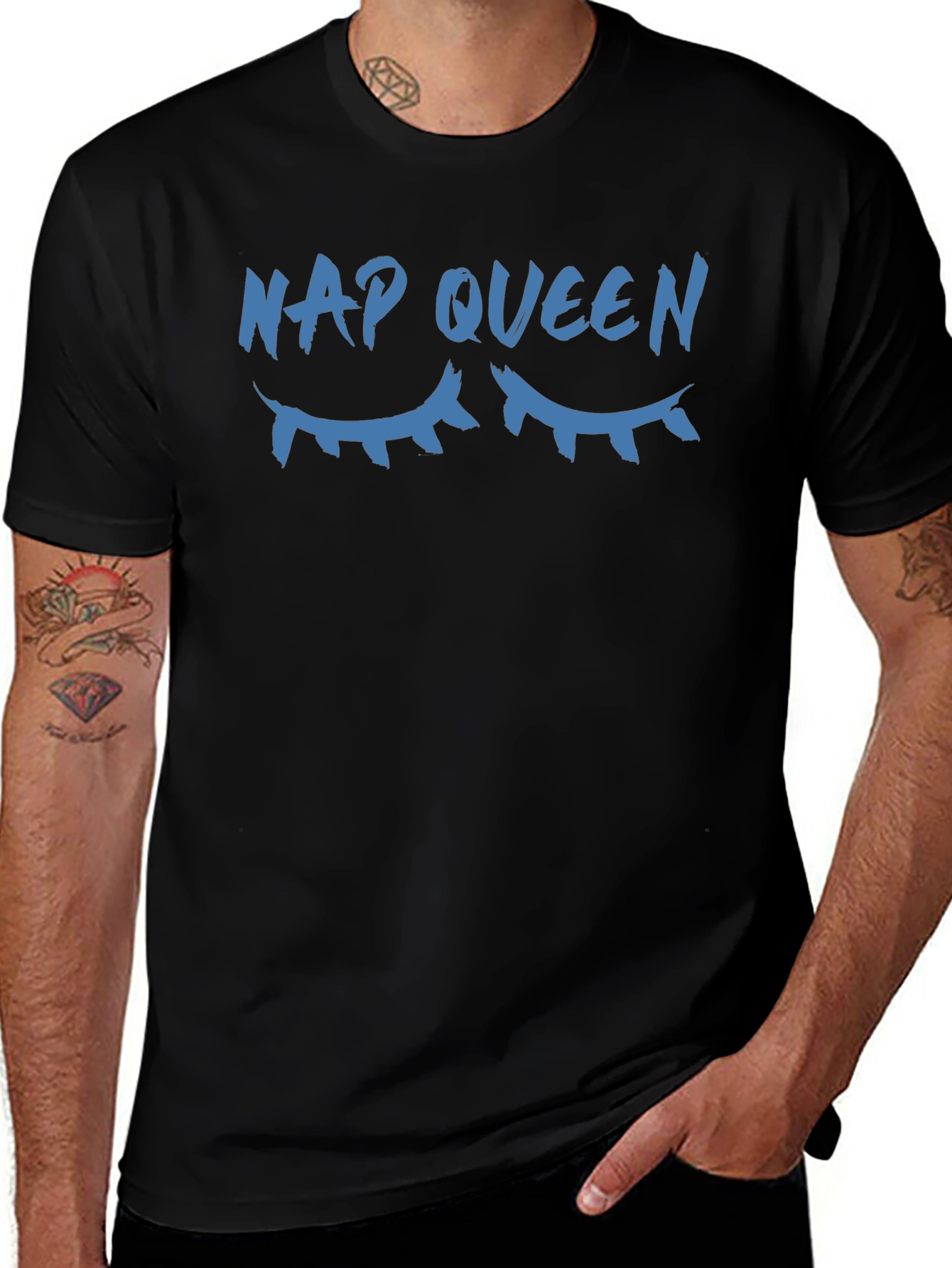 Nap Queen Graphic Tee - Black Relaxed Fit T-Shirt
