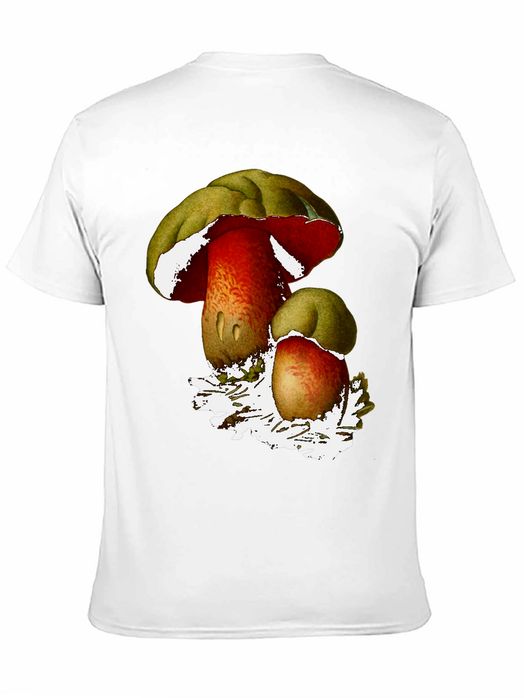 Mushroom Print Black T-Shirt