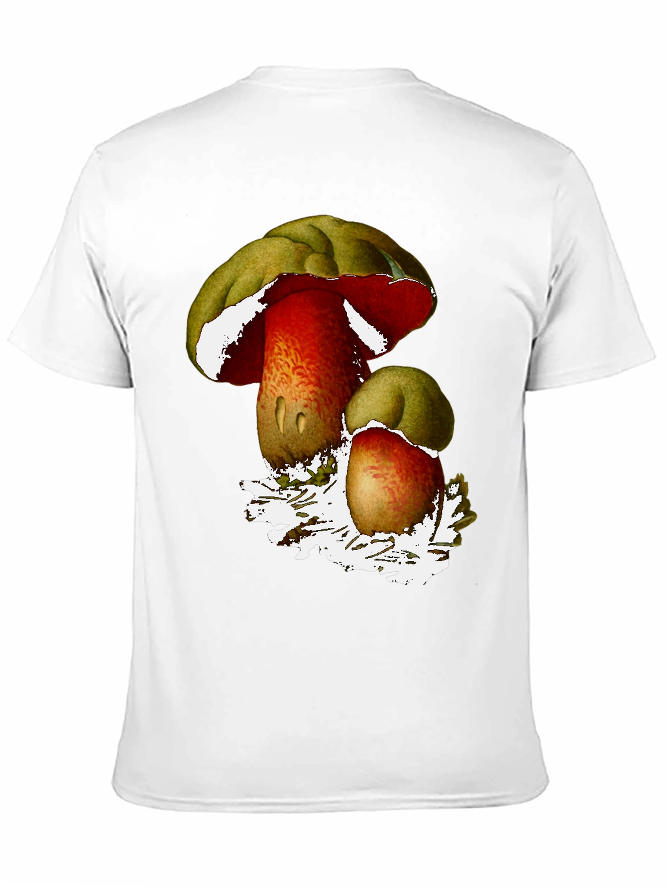 Mushroom Print Black T-Shirt