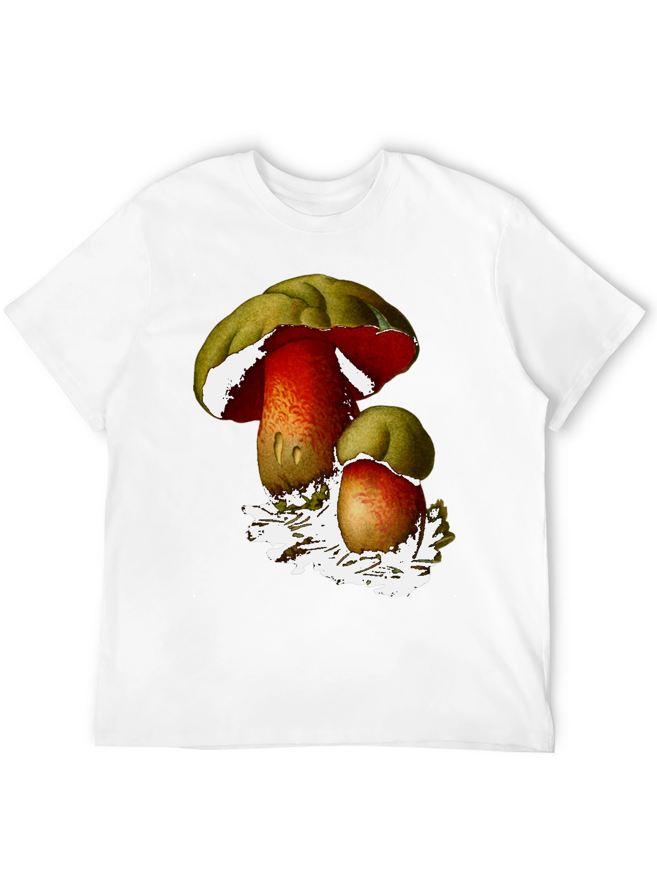 Mushroom Print Black T-Shirt