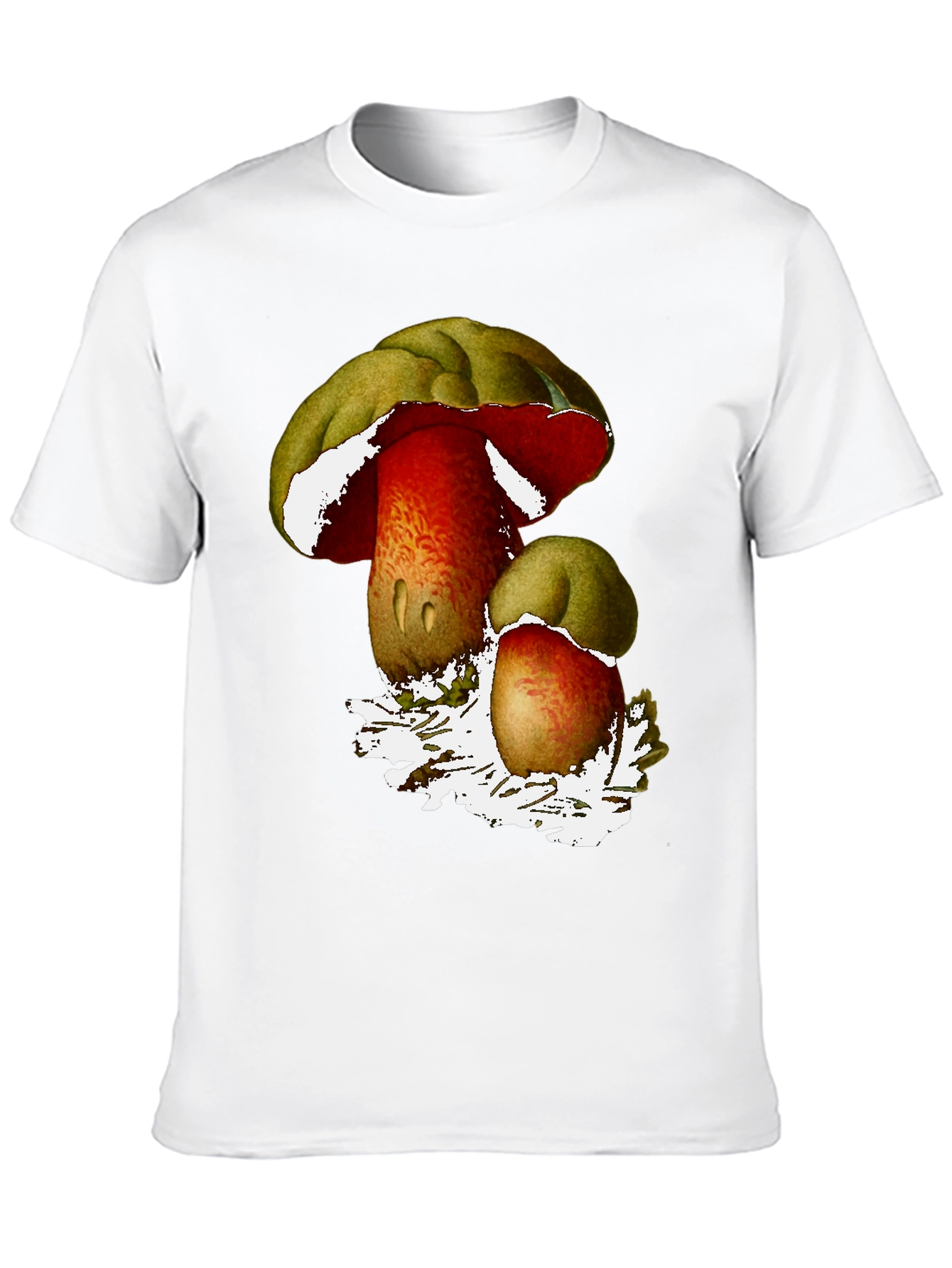 Mushroom Print Black T-Shirt