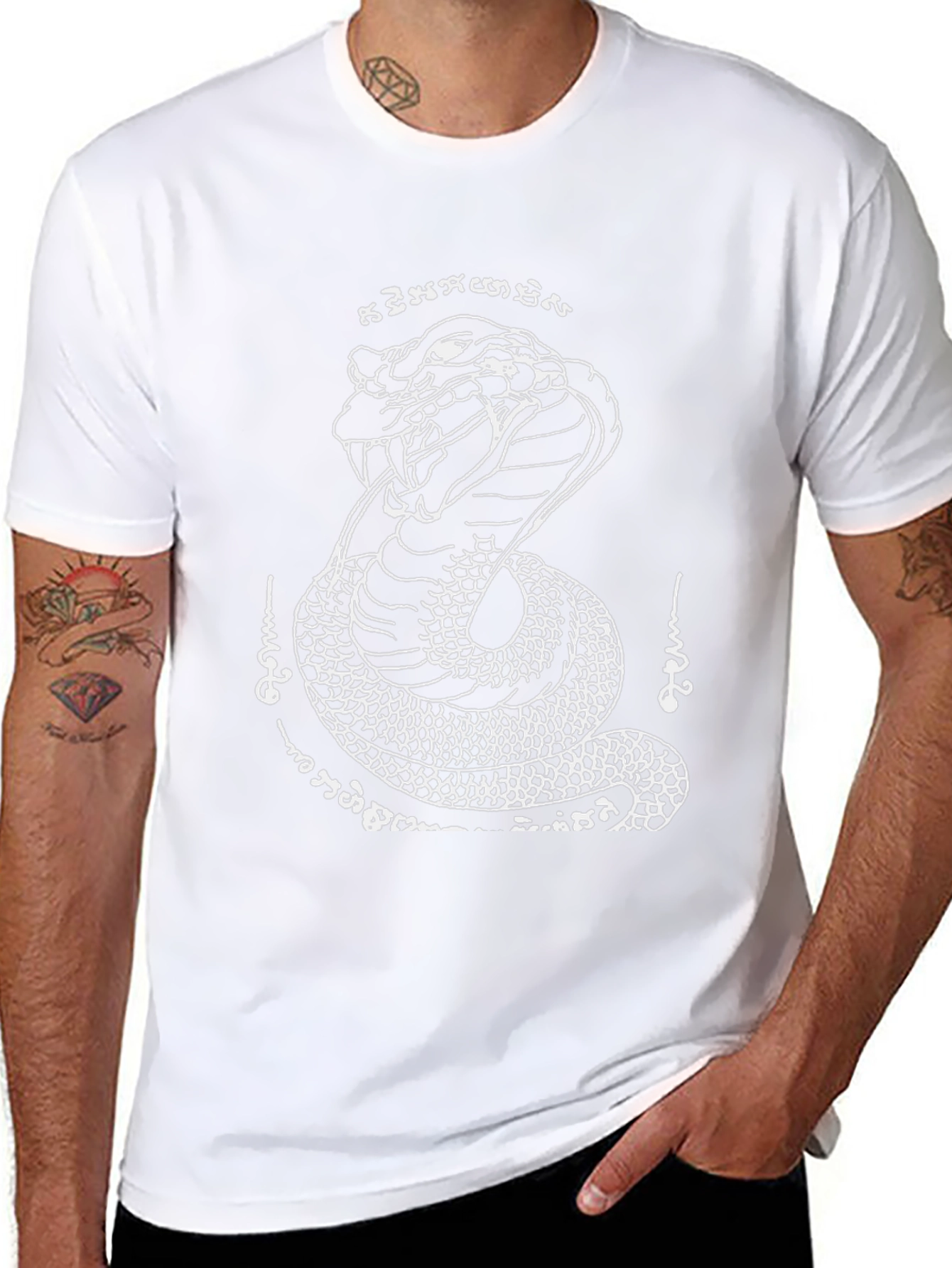 Cobra Snake Graphic Tee - Black Cotton T-Shirt