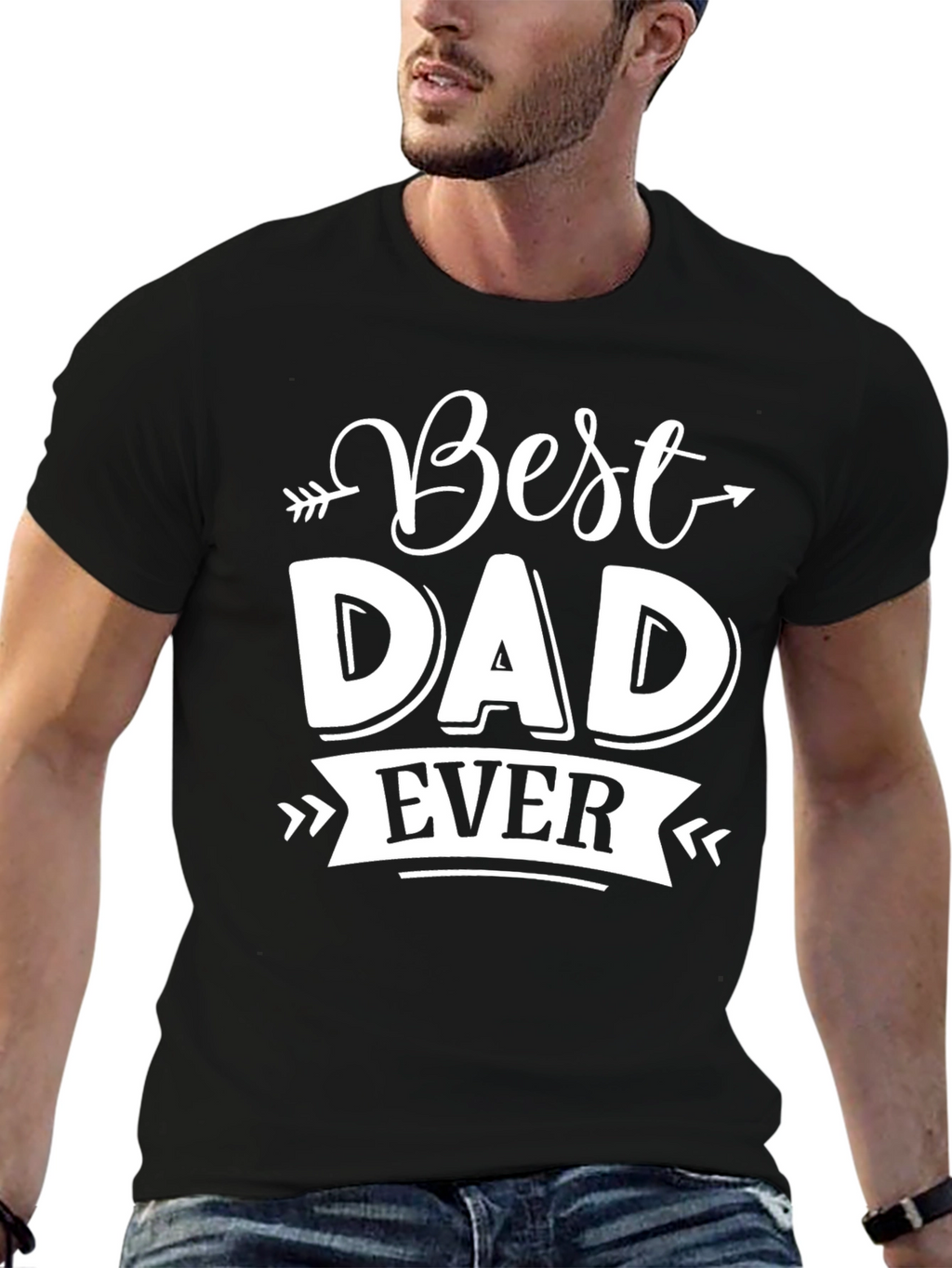 Best Dad Ever Graphic Tee - Black T-Shirt