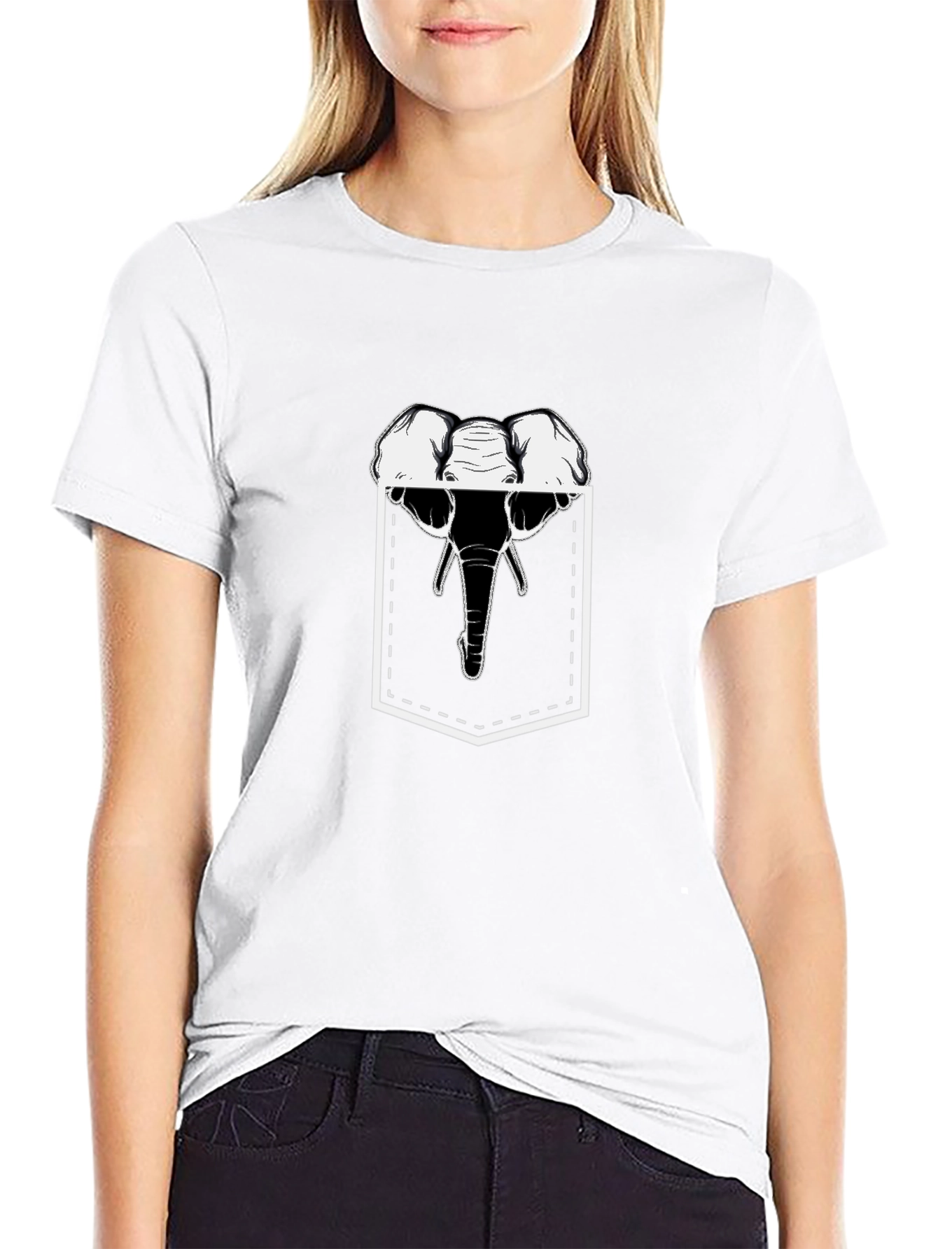 Elephant Pocket Graphic T-Shirt