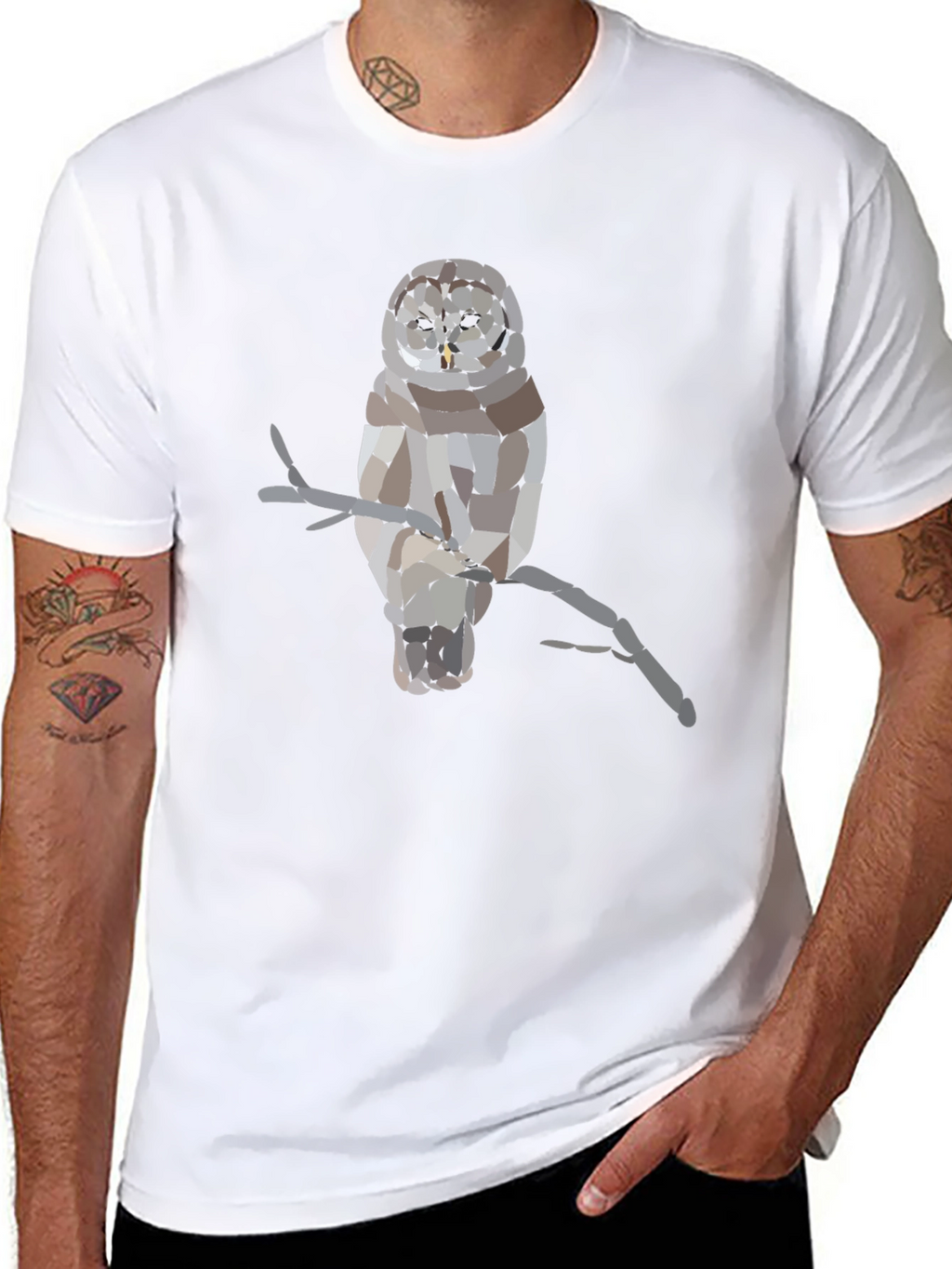 Geometric Owl T-Shirt - Unique Graphic Tee