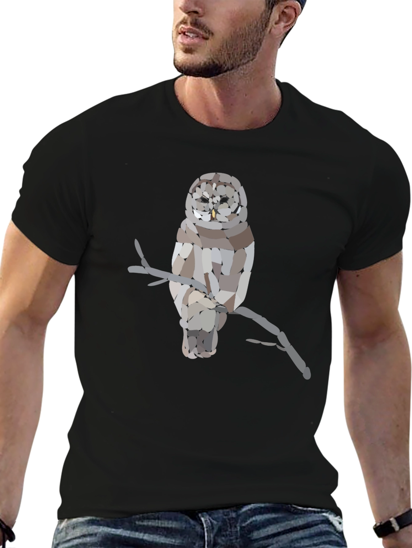 Geometric Owl T-Shirt - Unique Graphic Tee