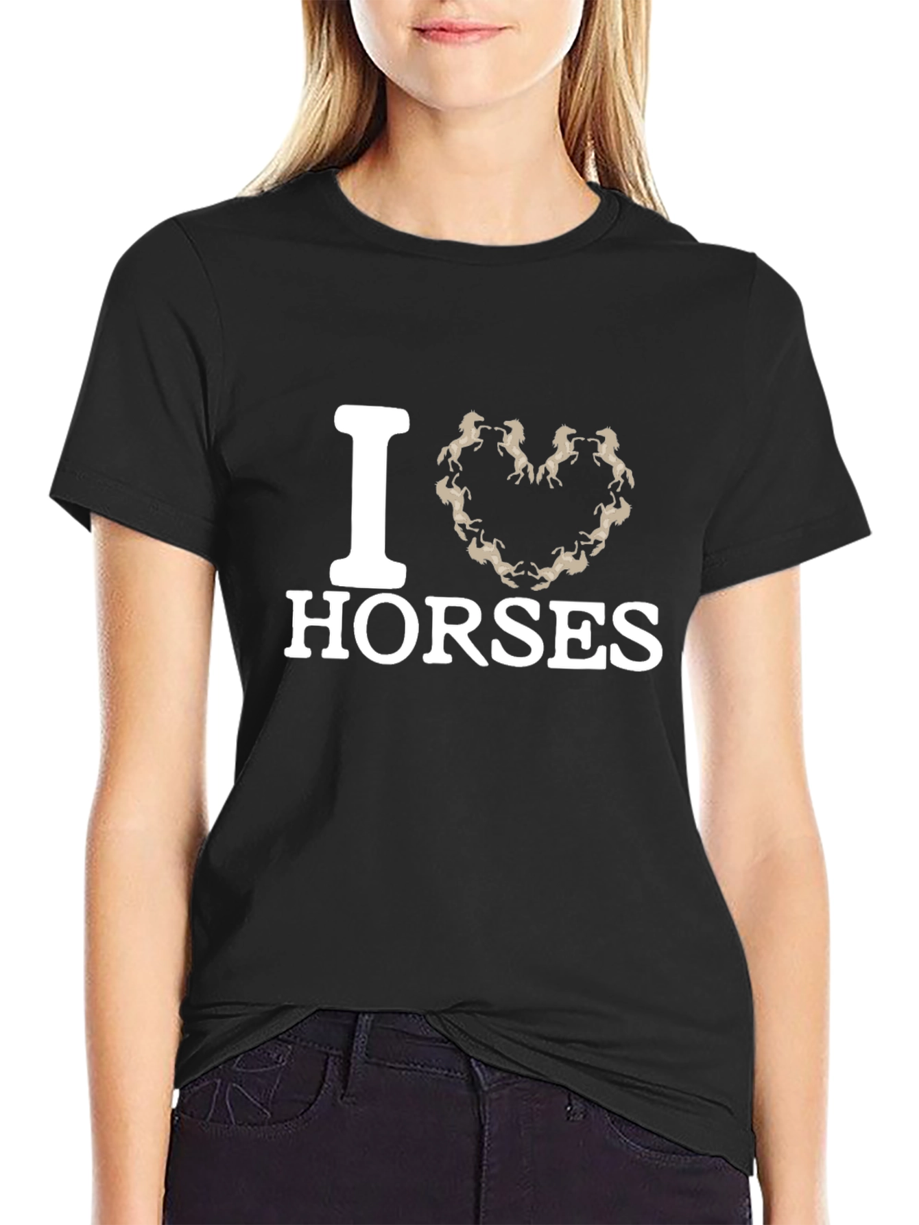 I Love Horses T-Shirt - Unique Horse Heart Design
