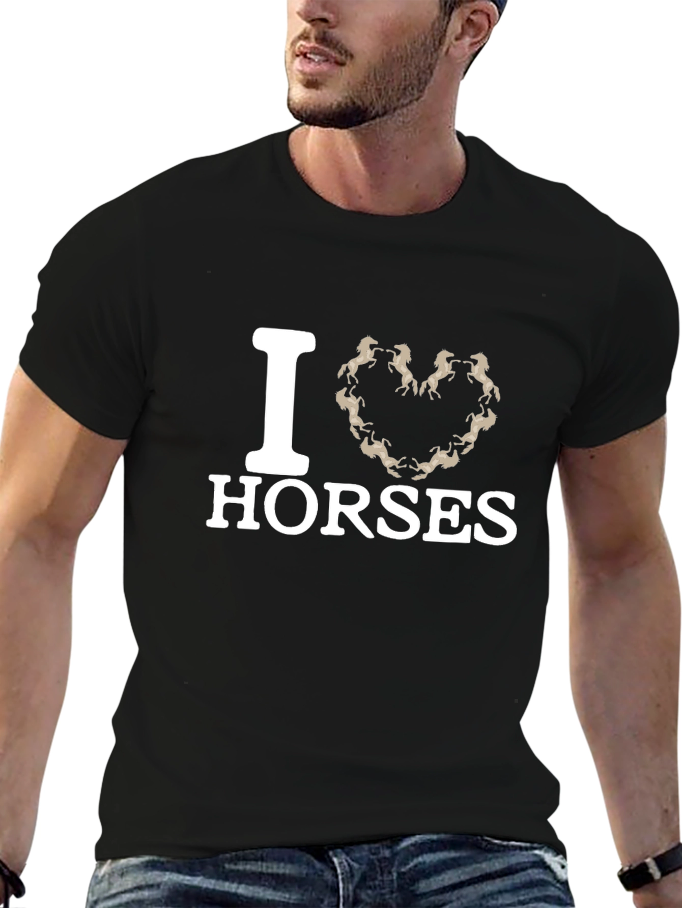 I Love Horses T-Shirt - Unique Horse Heart Design