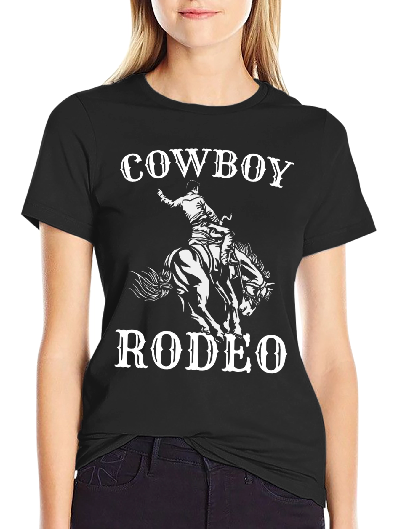 Cowboy Rodeo Graphic T-Shirt - Black Tee