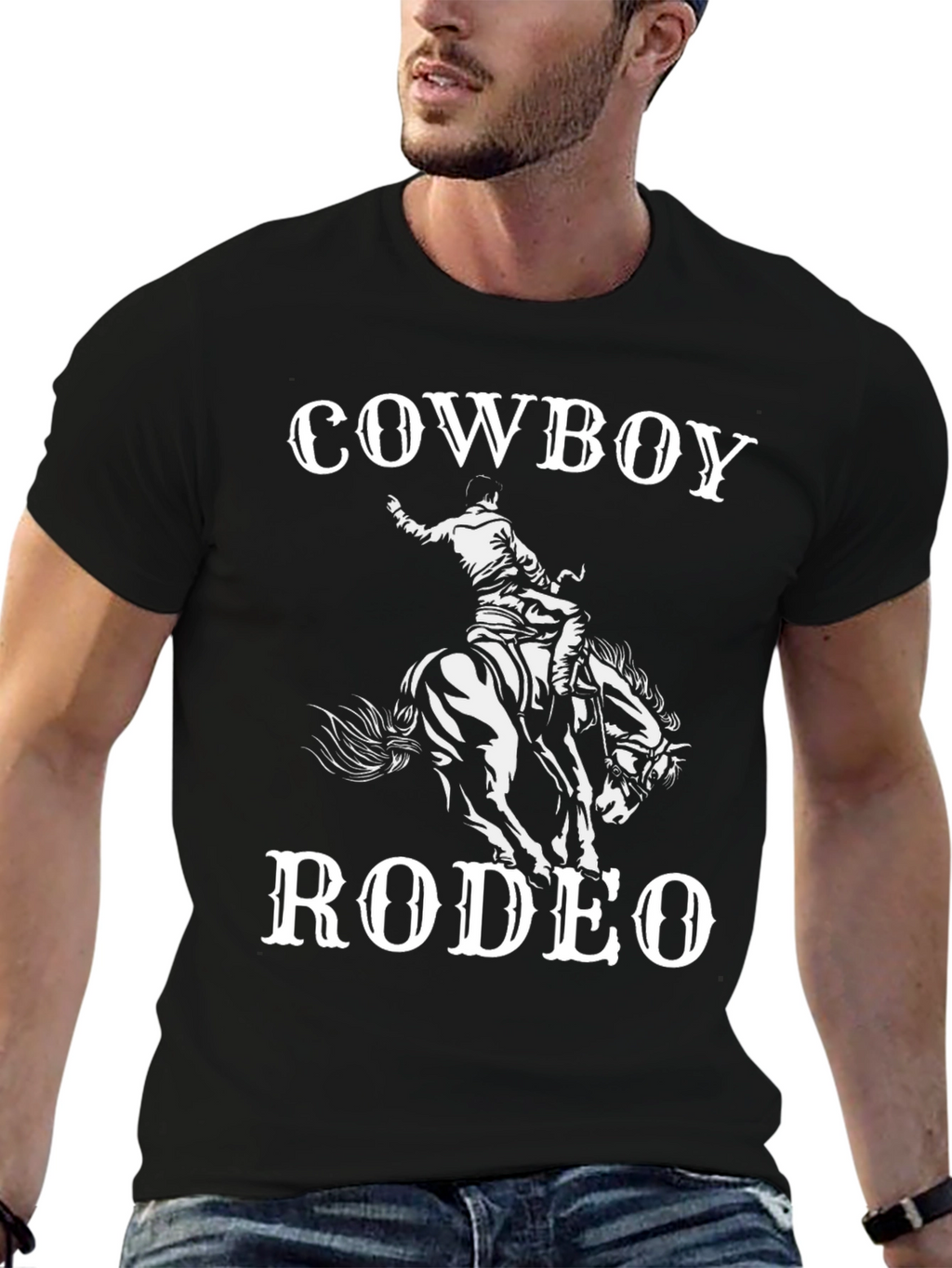 Cowboy Rodeo Graphic T-Shirt - Black Tee