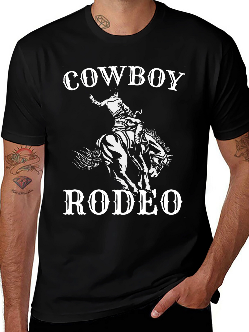 Cowboy Rodeo Graphic T-Shirt - Black Tee