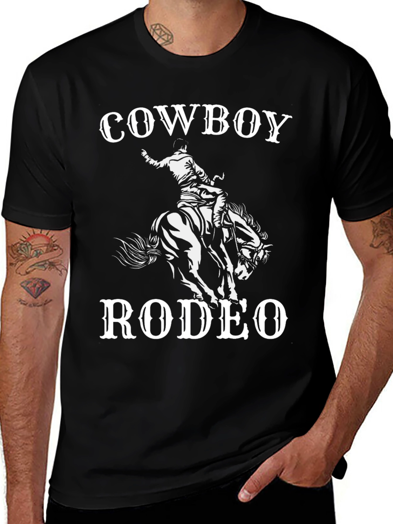 Cowboy Rodeo Graphic T-Shirt - Black Tee