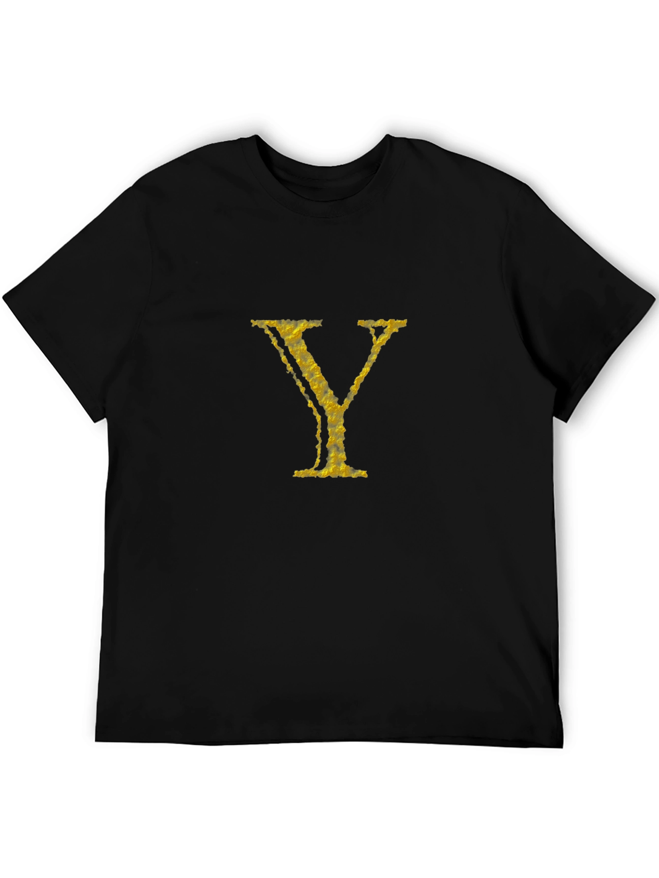 Golden Y Black Cotton Tee