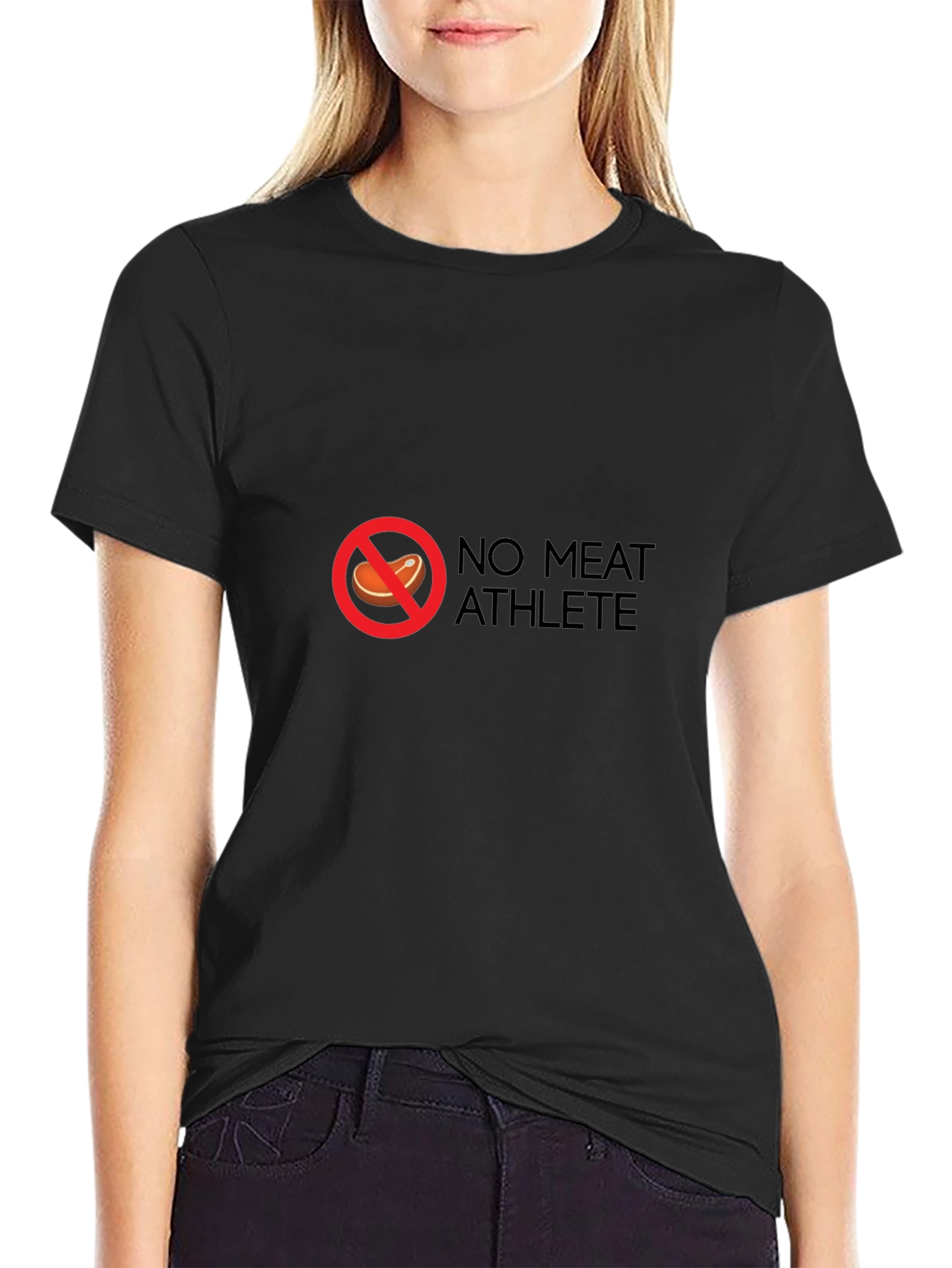 No Meat Athlete T-Shirt - Black Vegan Fitness Tee