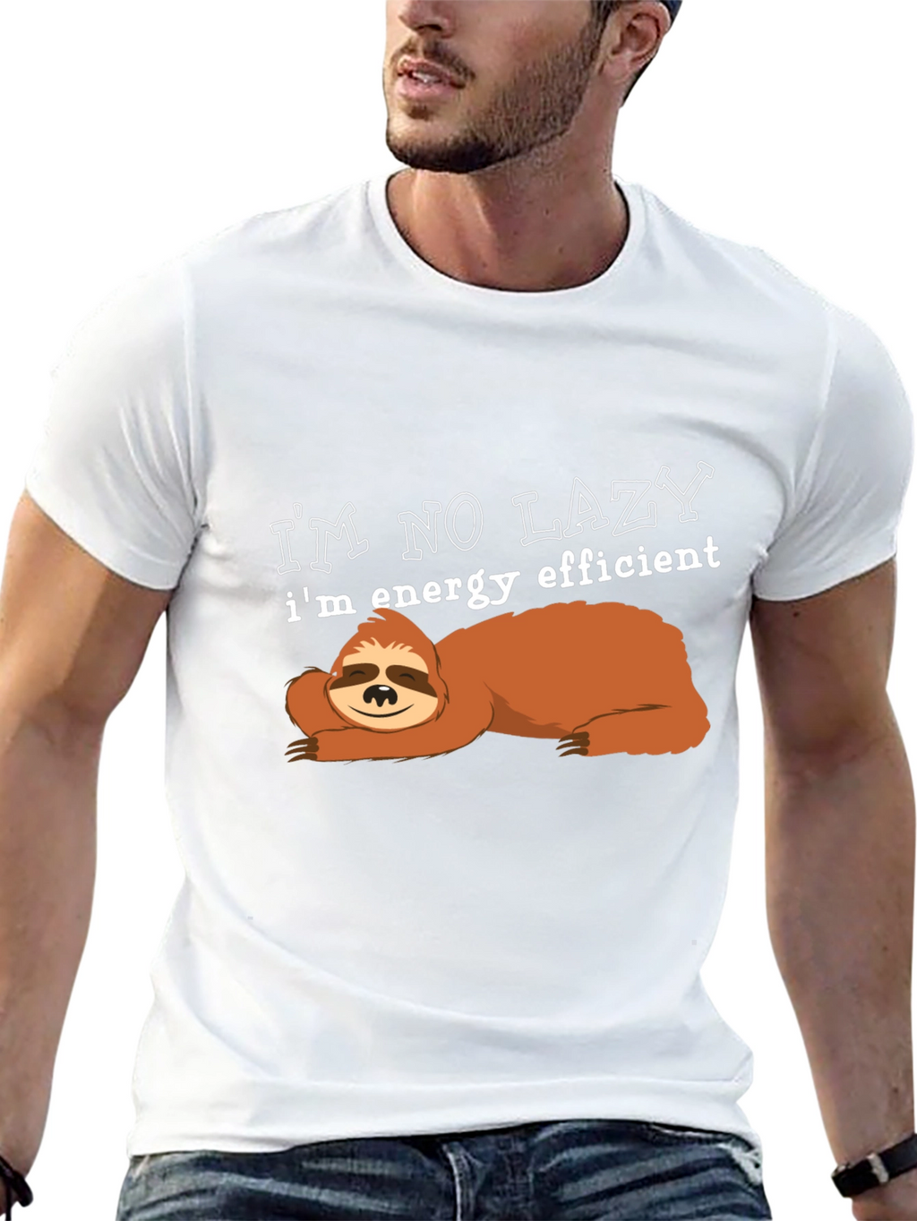 Energy Efficient Sloth Graphic T-Shirt