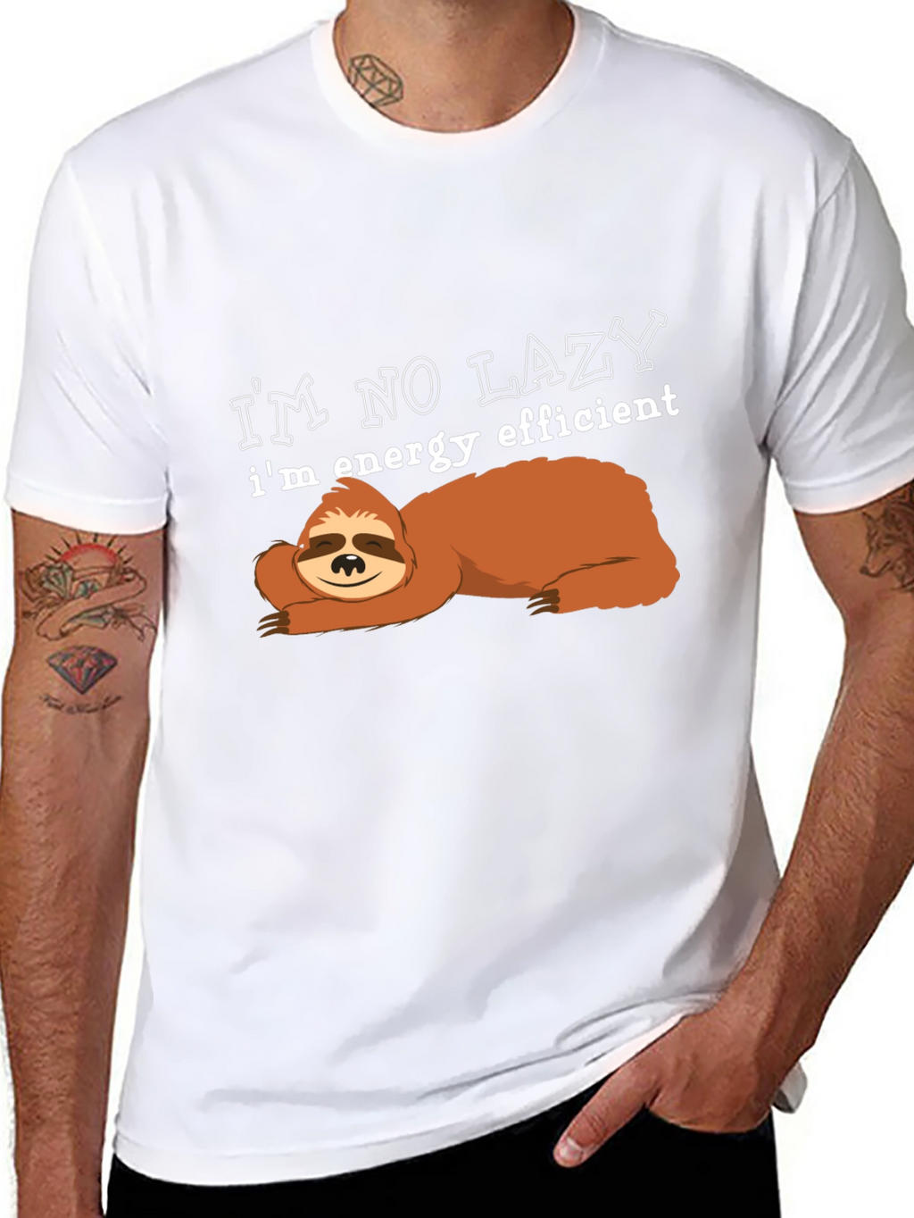 Energy Efficient Sloth Graphic T-Shirt