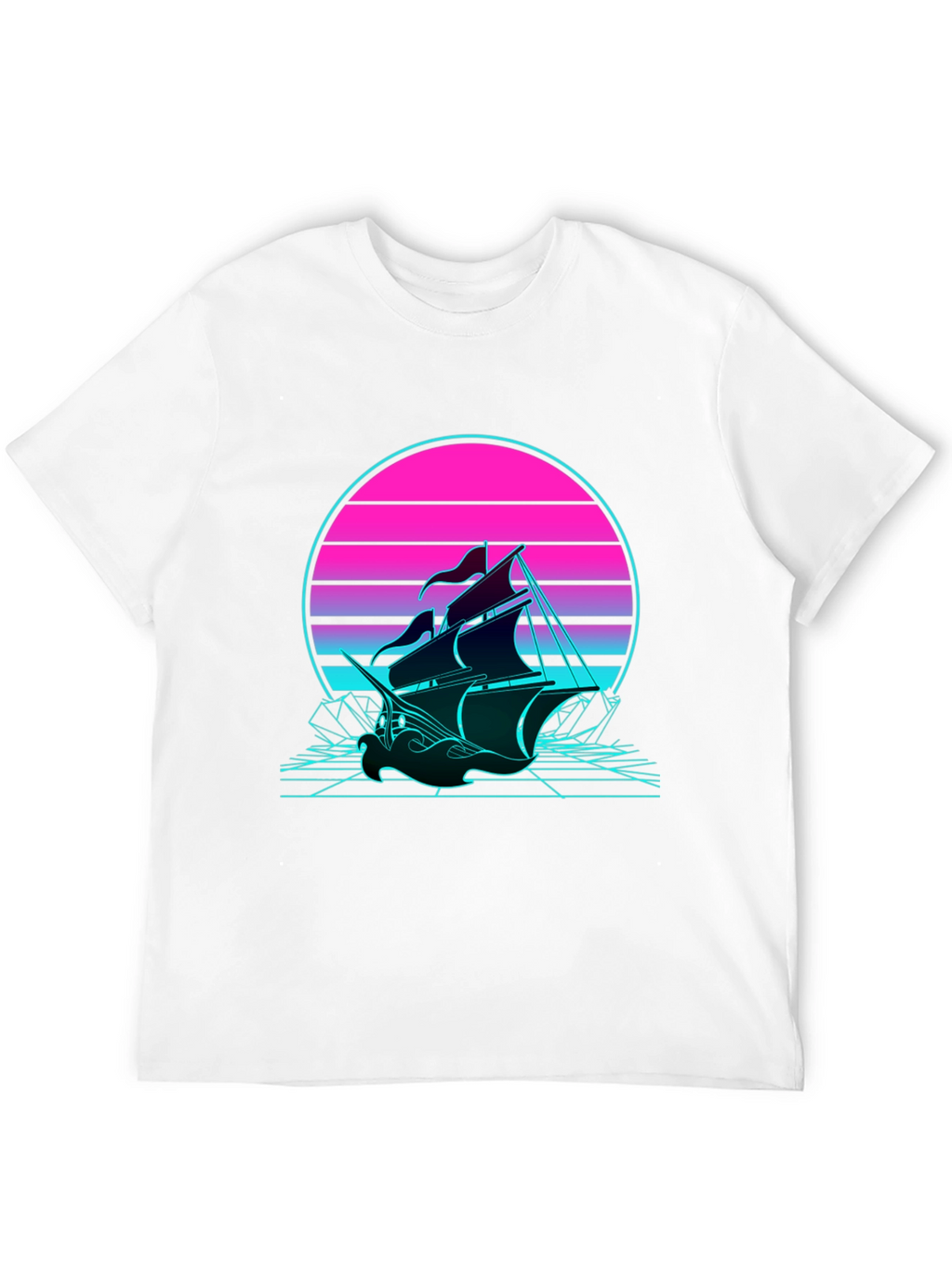 Retro Wave Sailing Ship T-Shirt