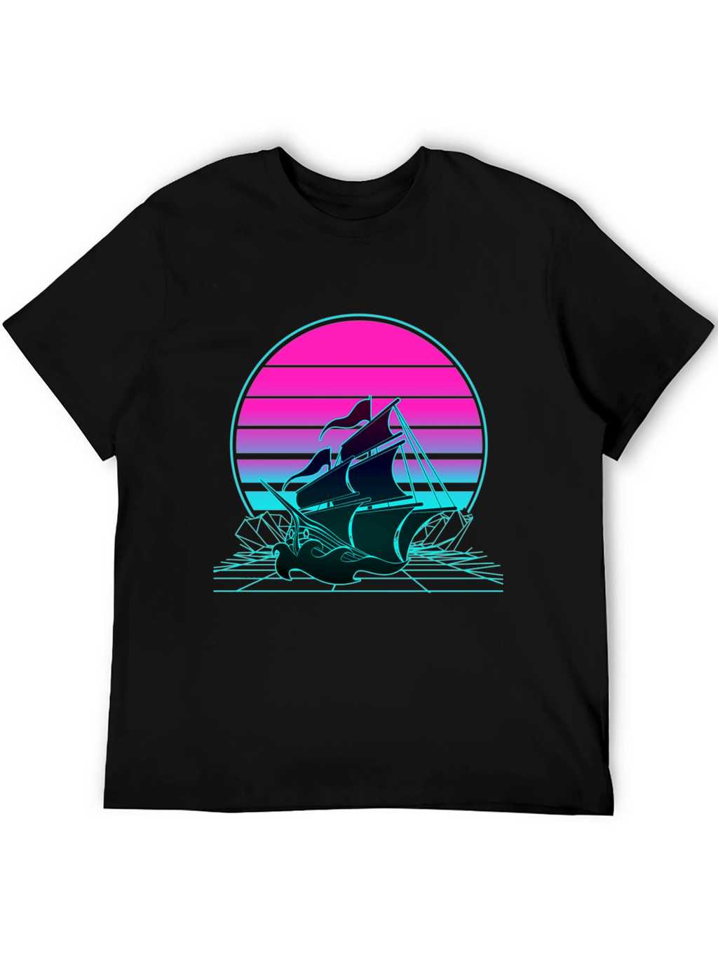 Retro Wave Sailing Ship T-Shirt