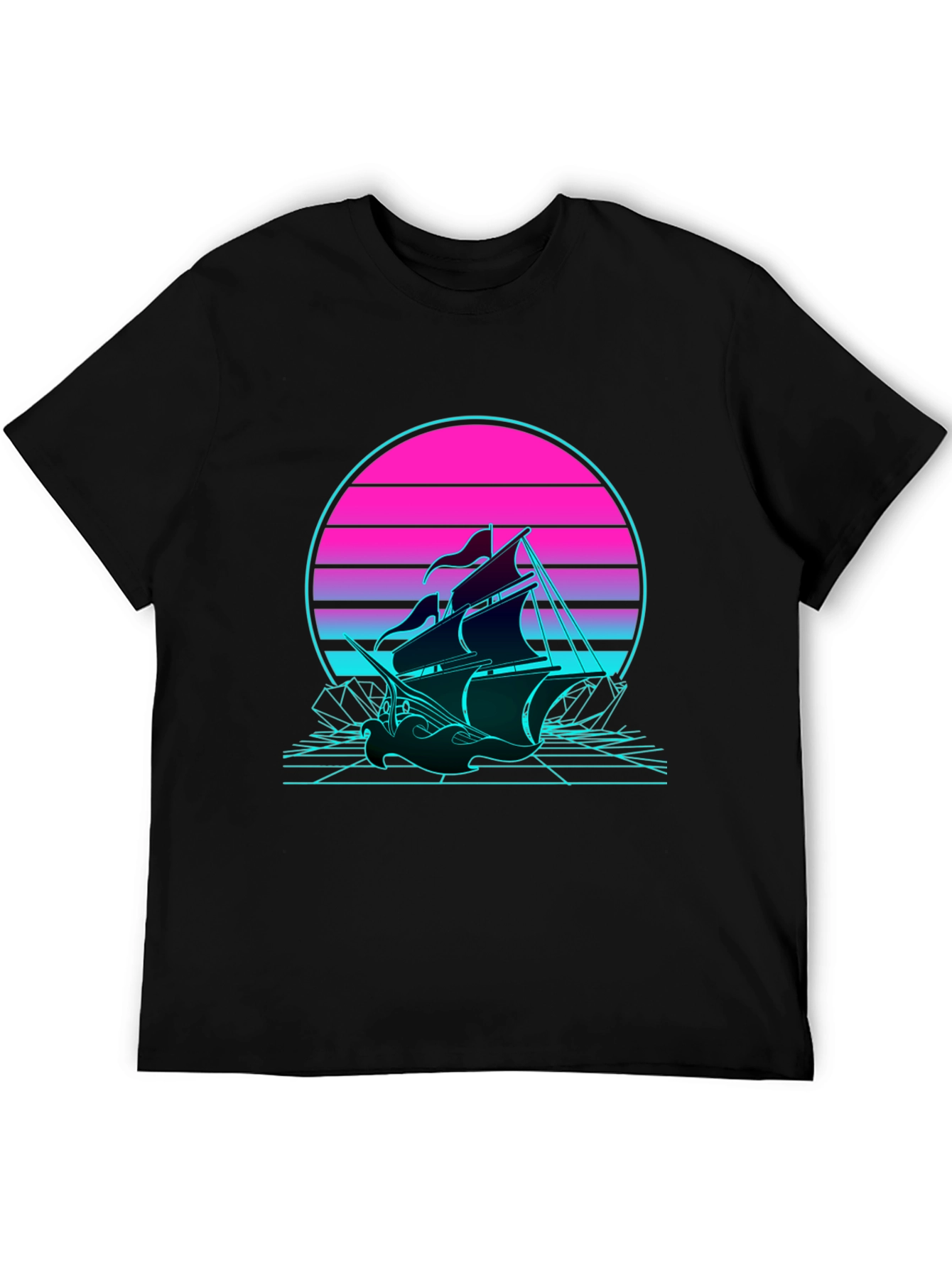 Retro Wave Sailing Ship T-Shirt