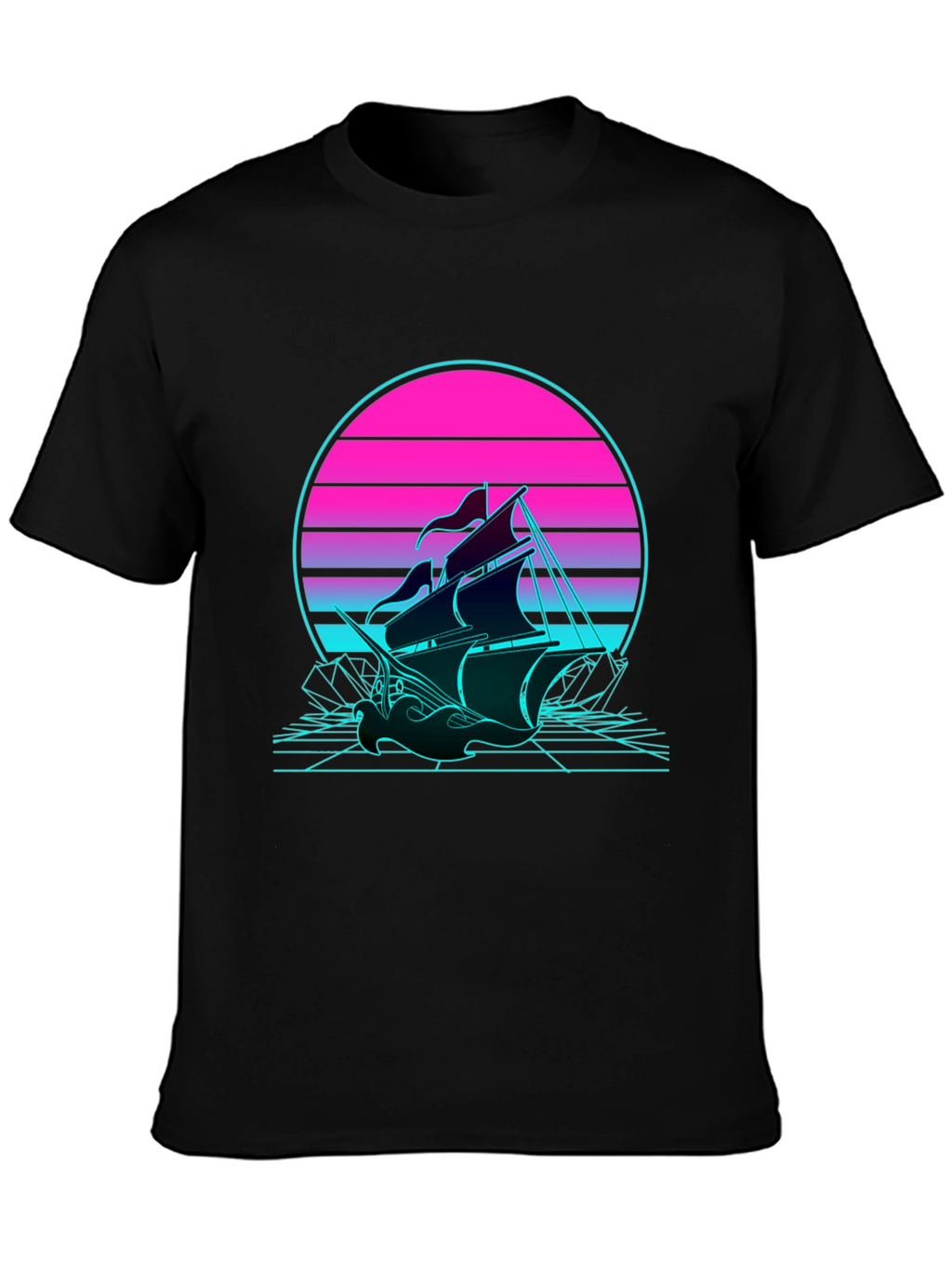 Retro Wave Sailing Ship T-Shirt