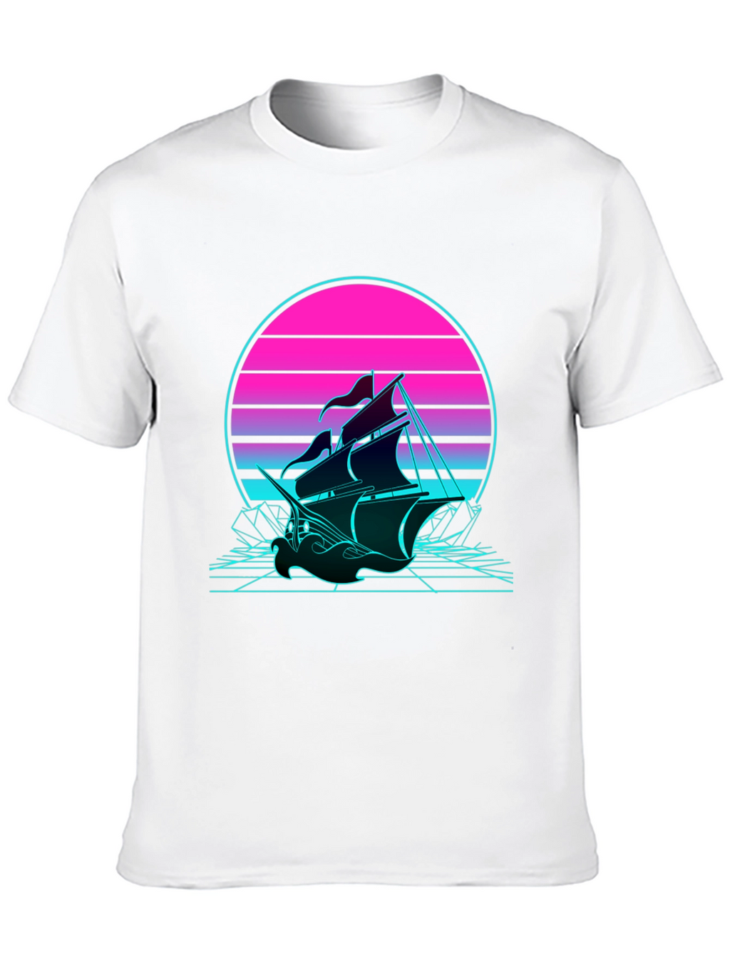 Retro Wave Sailing Ship T-Shirt