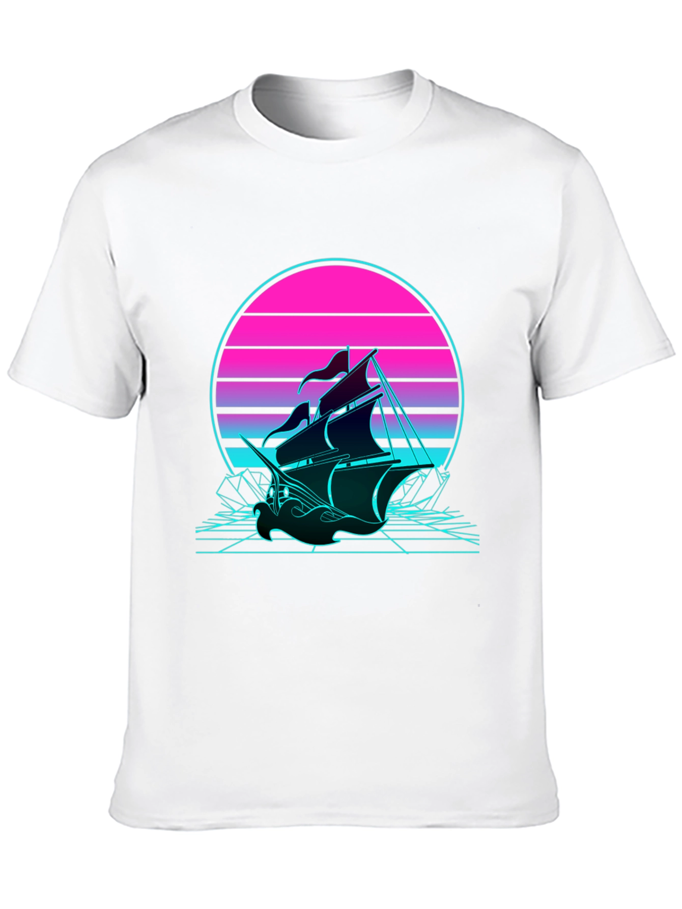 Retro Wave Sailing Ship T-Shirt