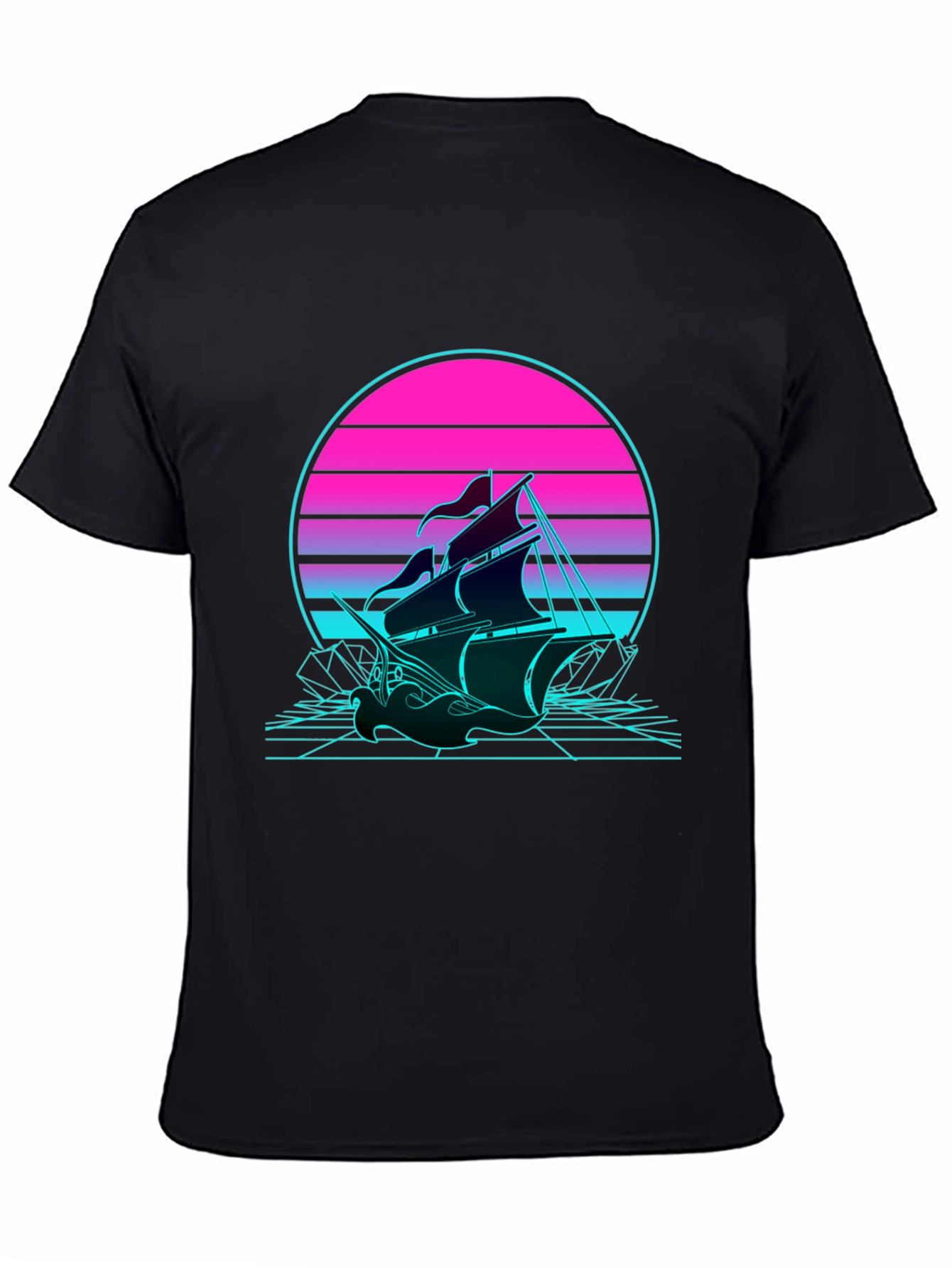 Retro Wave Sailing Ship T-Shirt