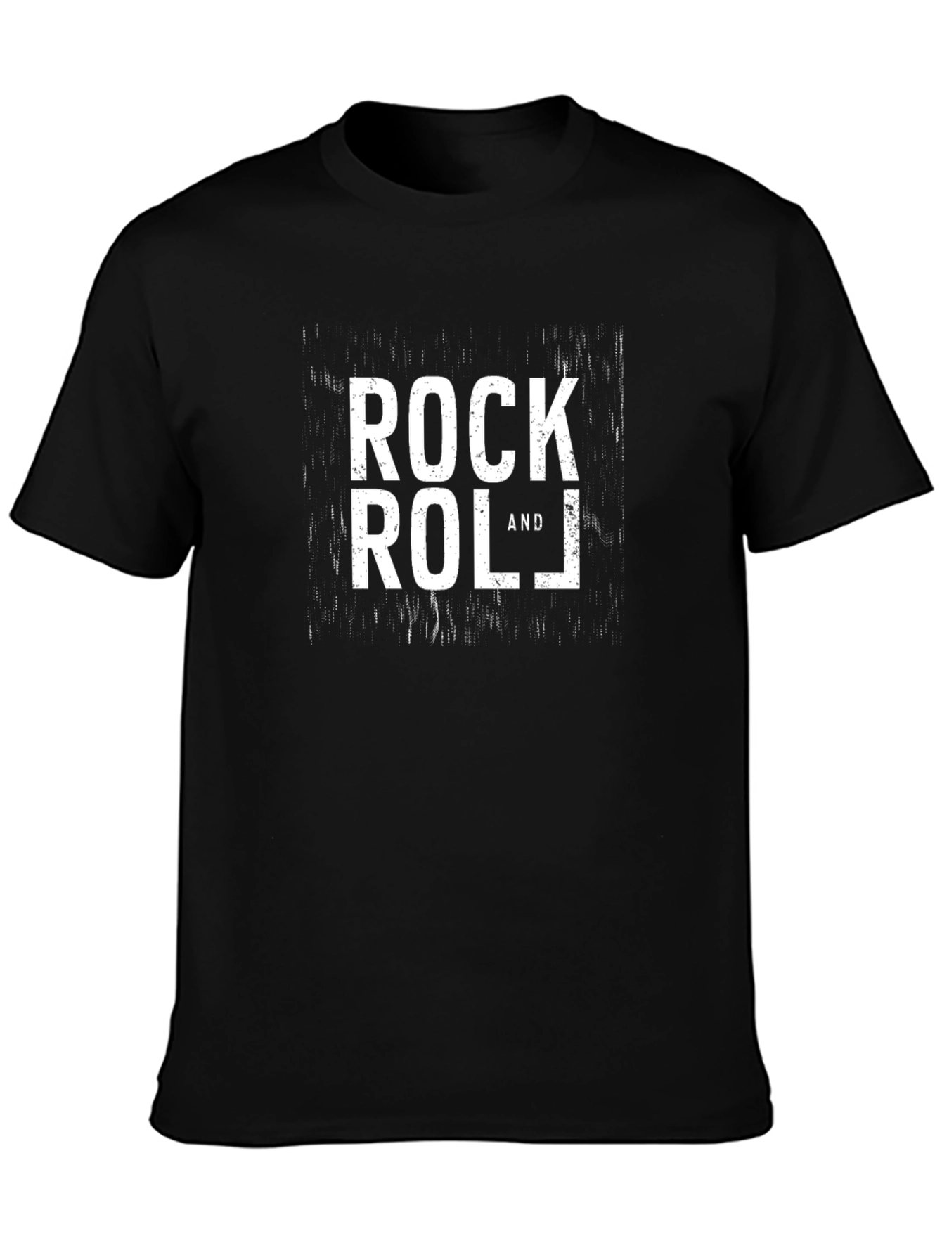 Rock and Roll Graphic Print Black T-Shirt
