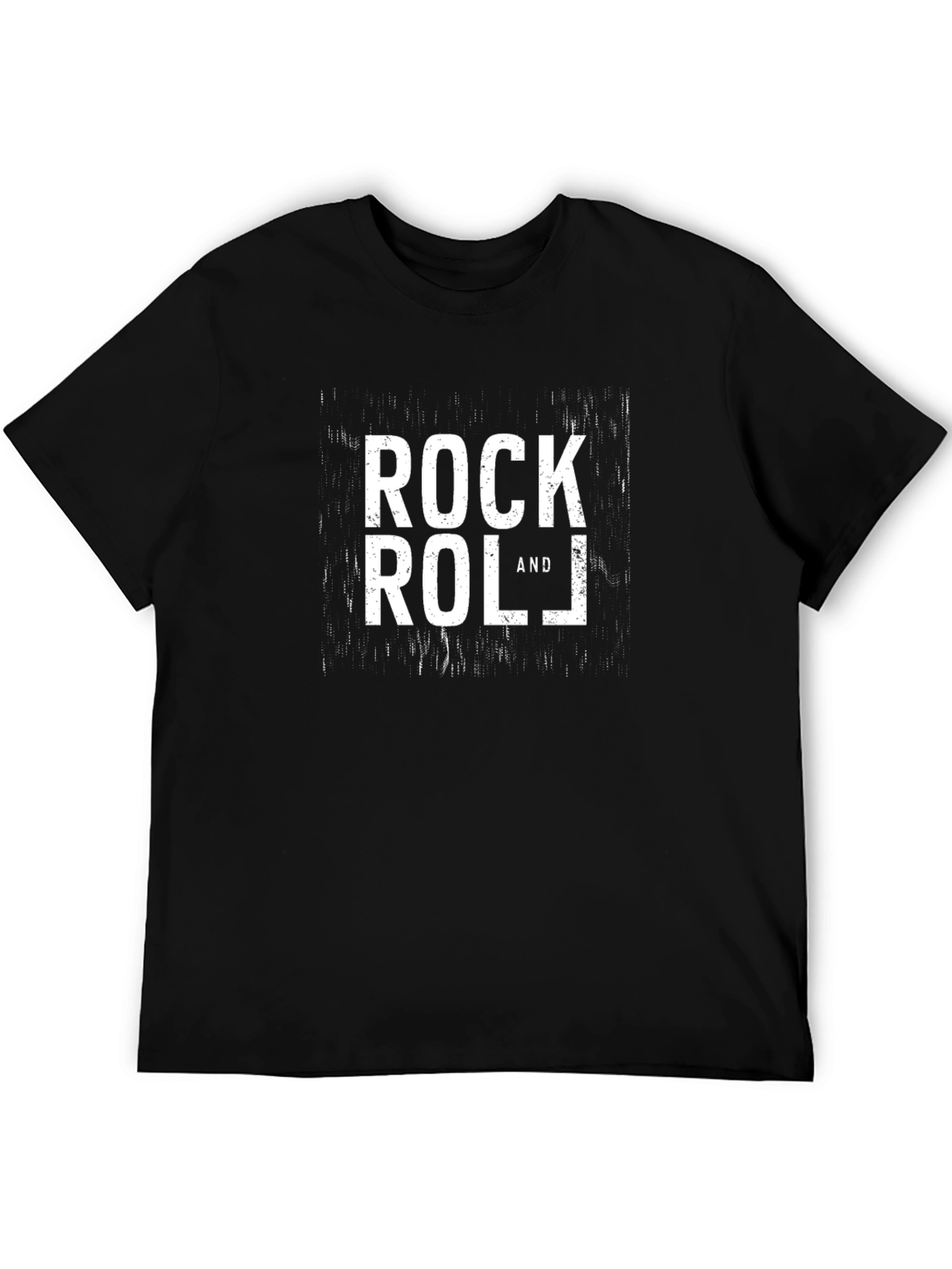 Rock and Roll Graphic Print Black T-Shirt