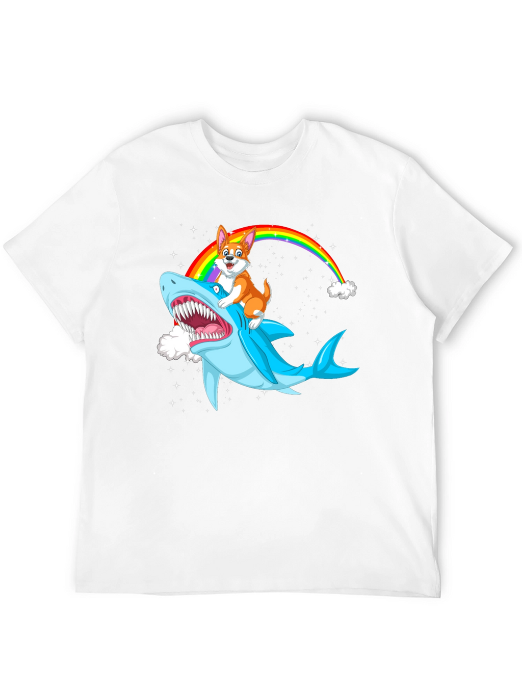 Shark Corgi Rainbow T-Shirt