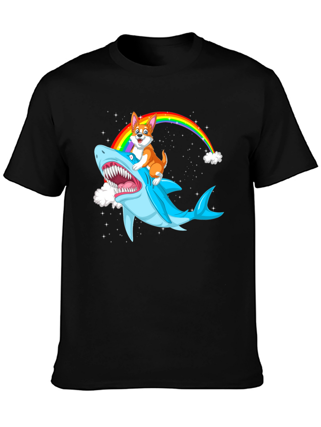 Shark Corgi Rainbow T-Shirt