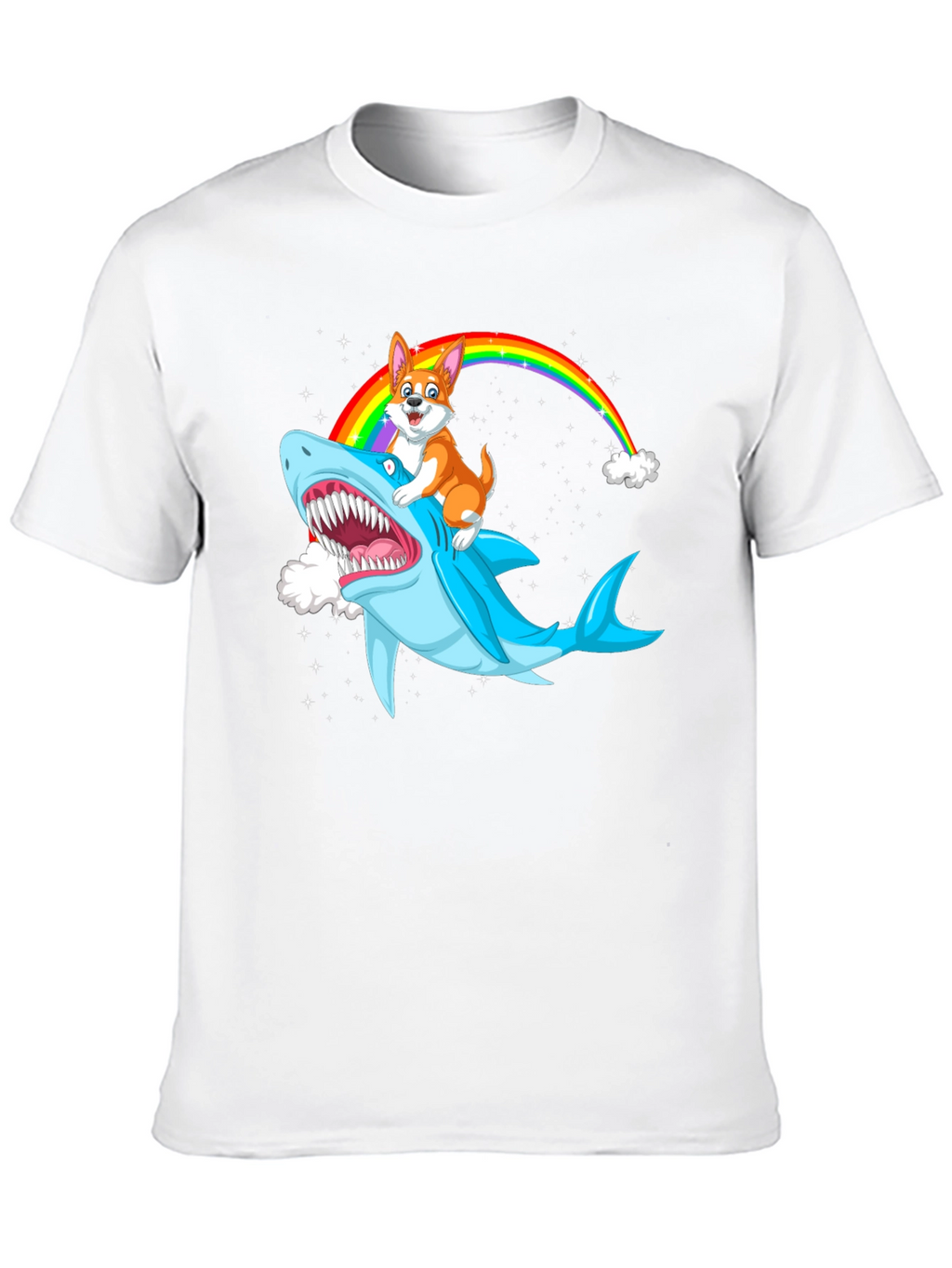 Shark Corgi Rainbow T-Shirt