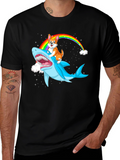 Shark Corgi Rainbow T-Shirt