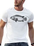Mens Black Fish Graphic Tee - Stylish Comfort