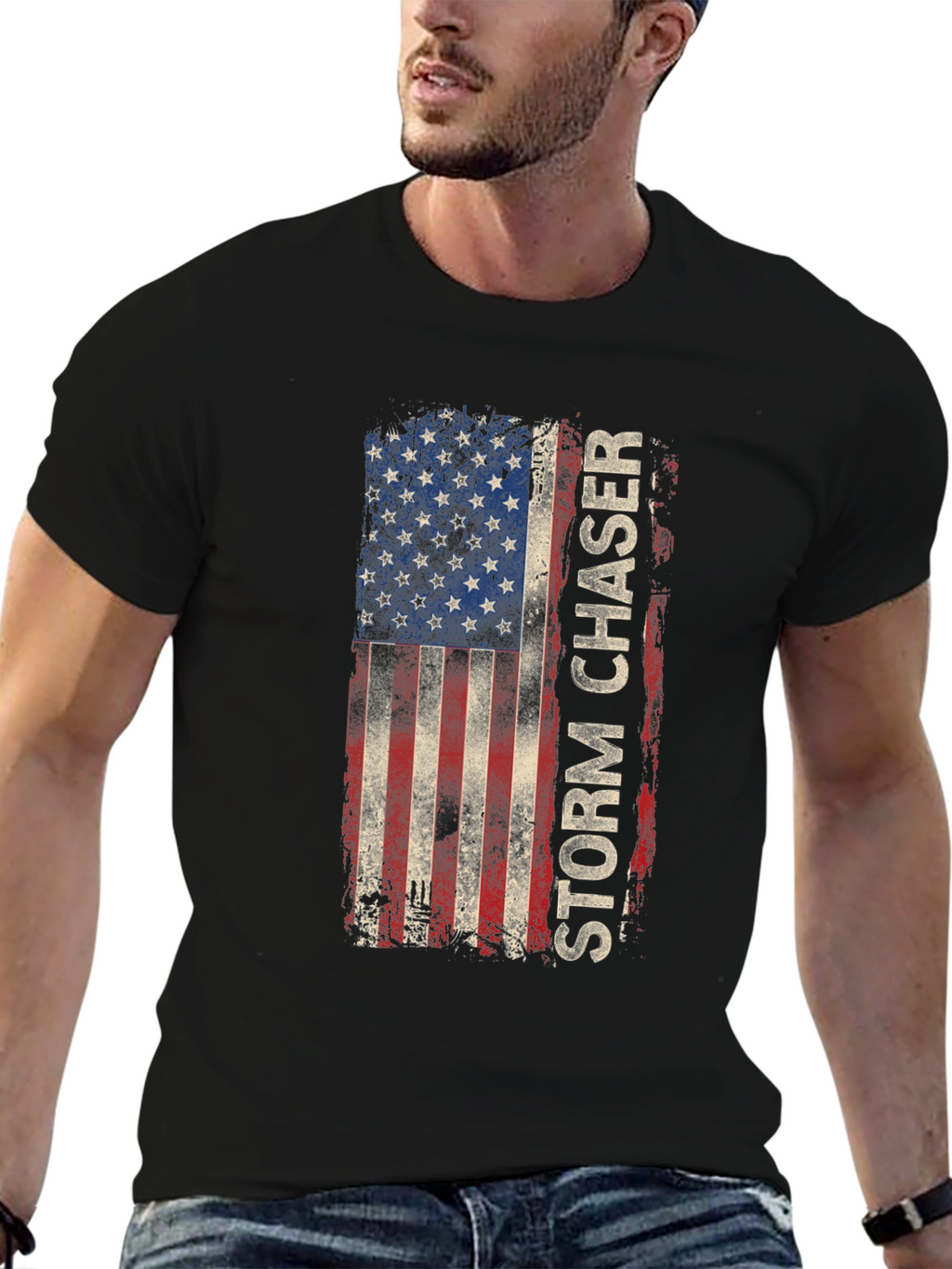 Storm Chaser American Flag Graphic T-Shirt