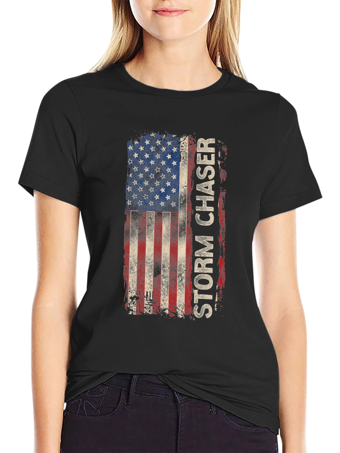 Storm Chaser American Flag Graphic T-Shirt