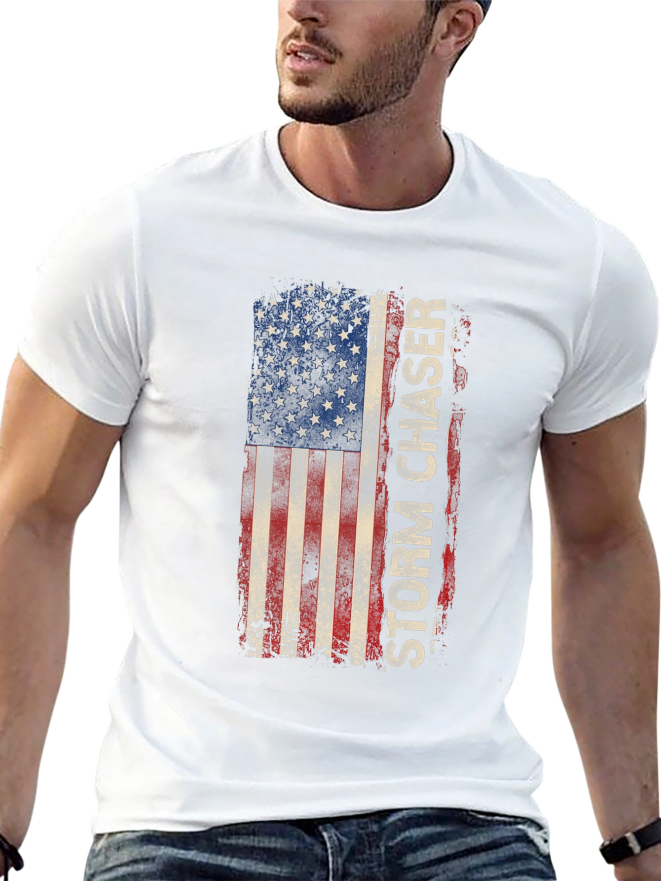 Storm Chaser American Flag Graphic T-Shirt