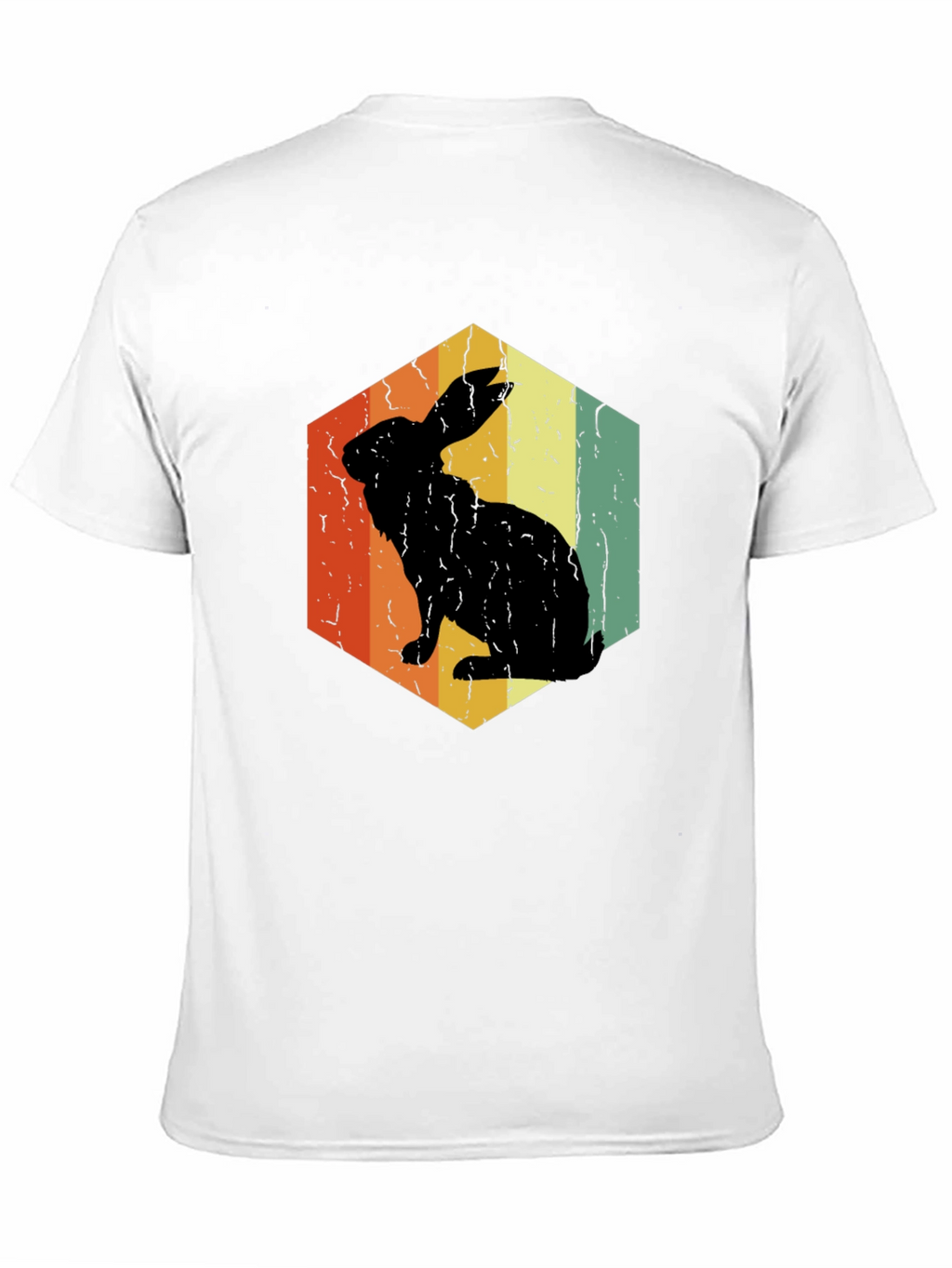 Retro Rabbit Hexagon Graphic T-Shirt