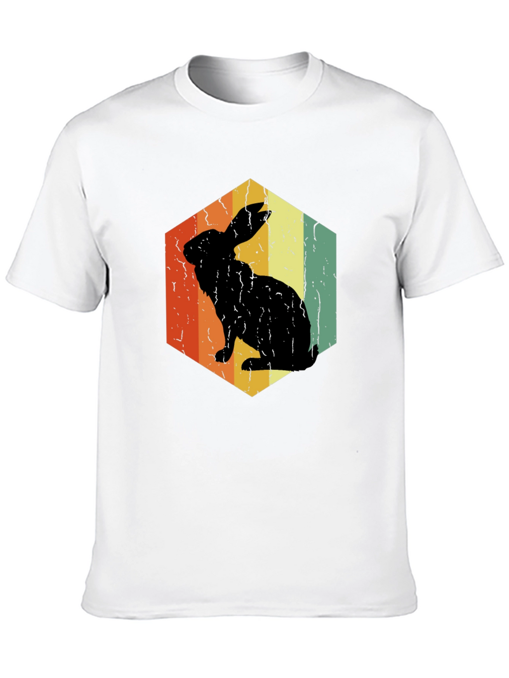 Retro Rabbit Hexagon Graphic T-Shirt