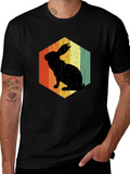 Retro Rabbit Hexagon Graphic T-Shirt