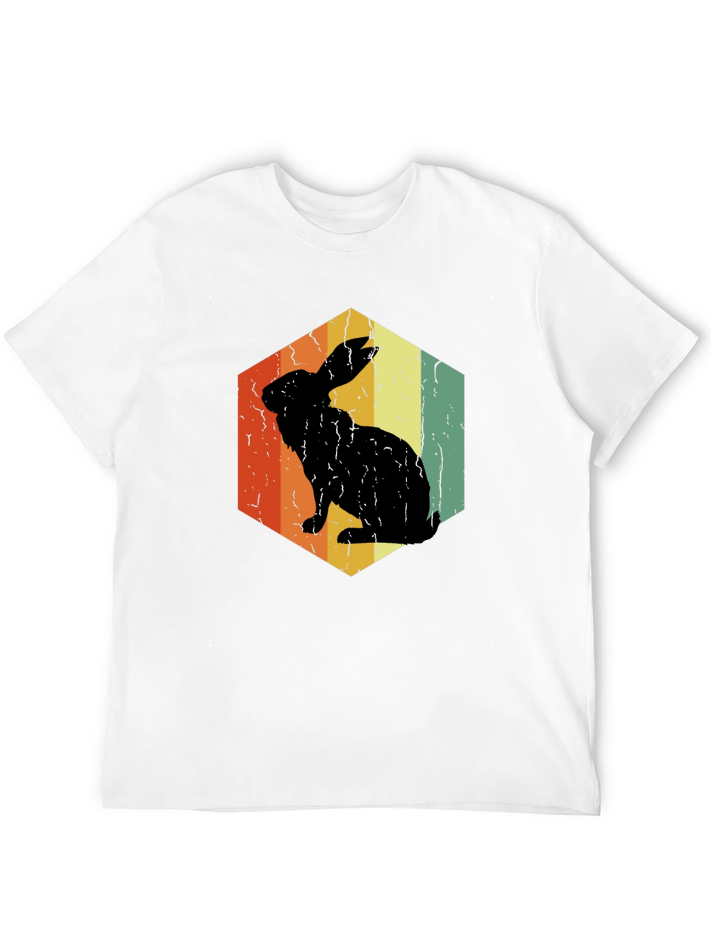 Retro Rabbit Hexagon Graphic T-Shirt