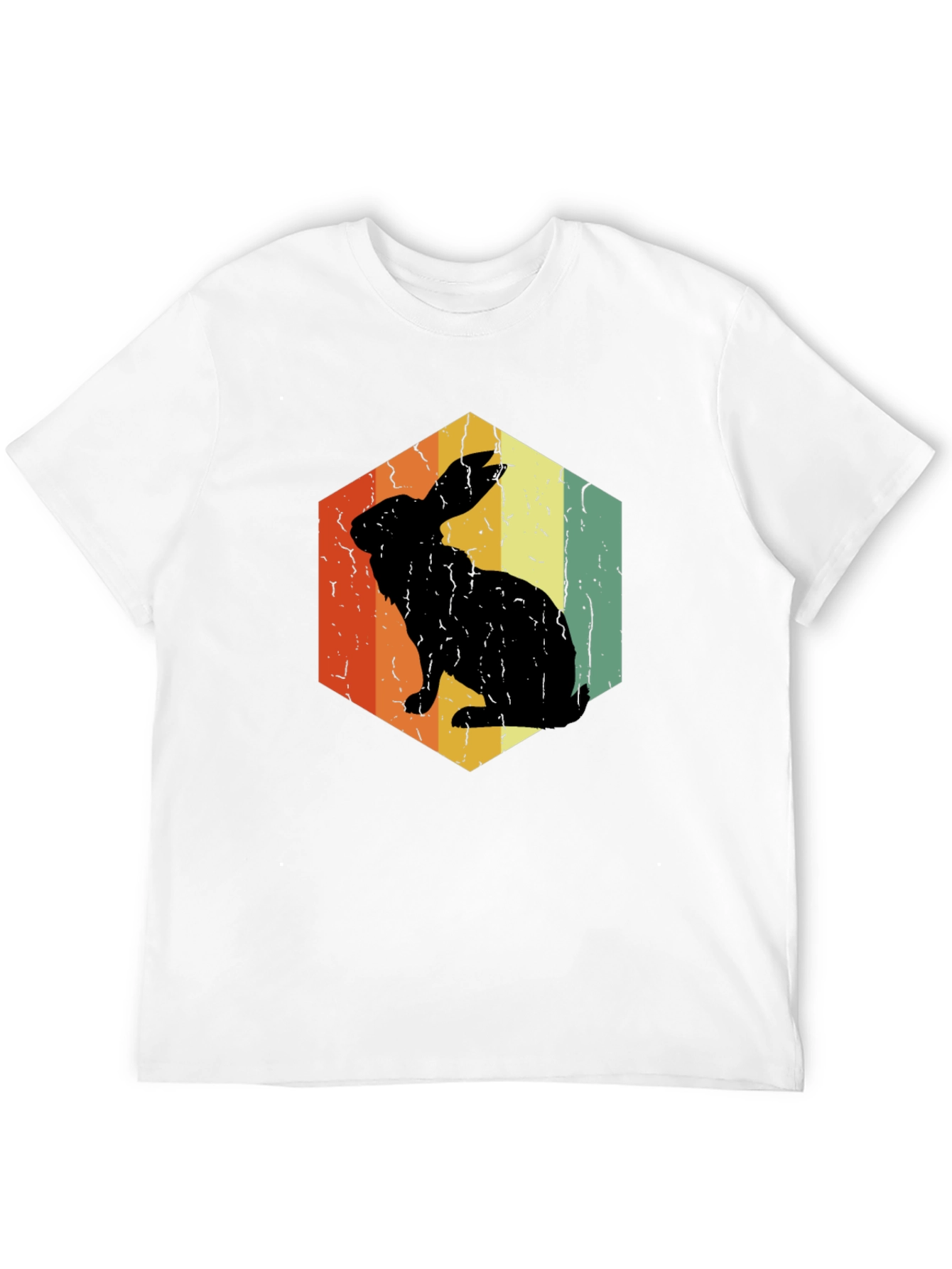 Retro Rabbit Hexagon Graphic T-Shirt