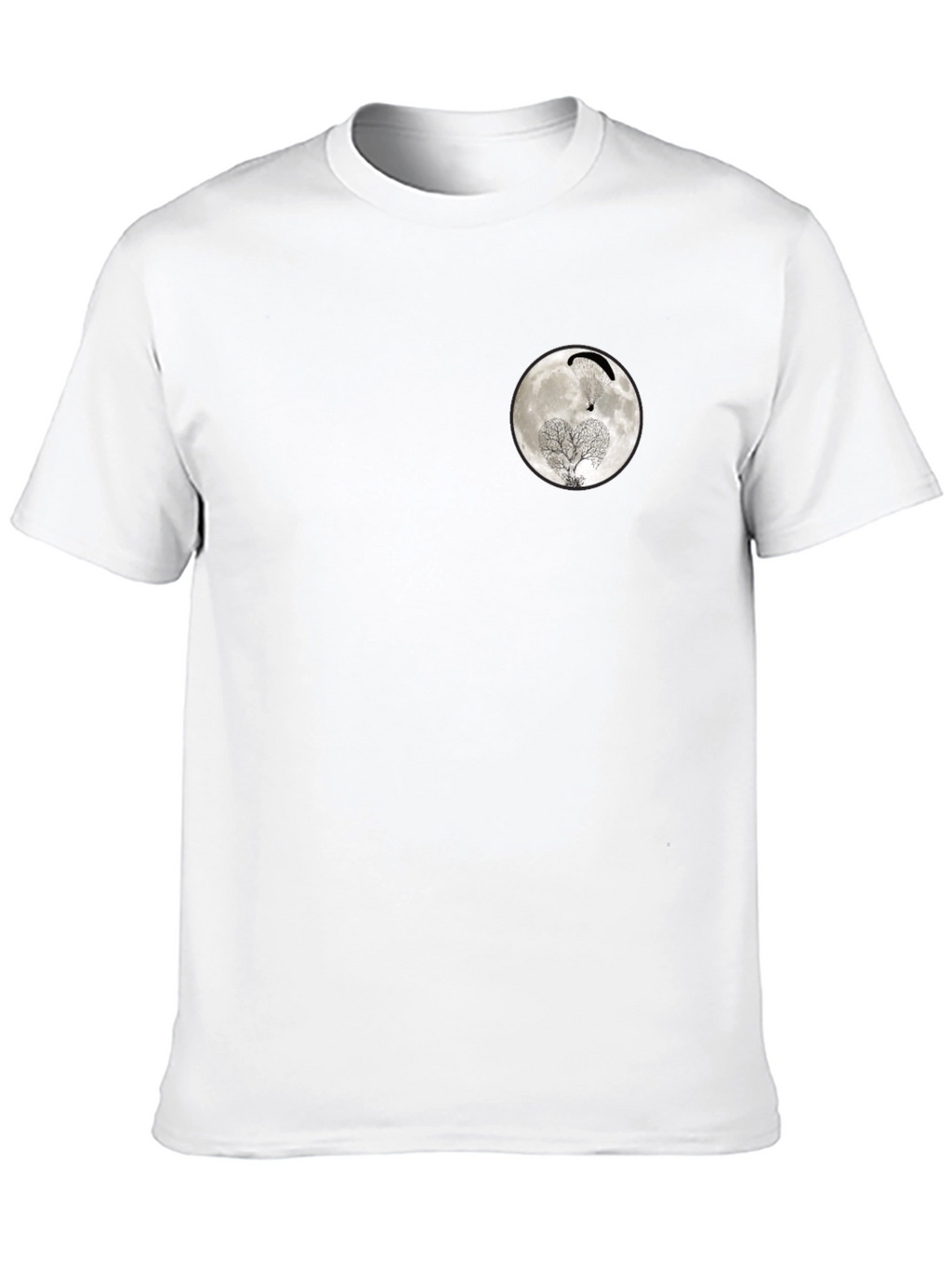Moon Paragliding Tree Black T-Shirt