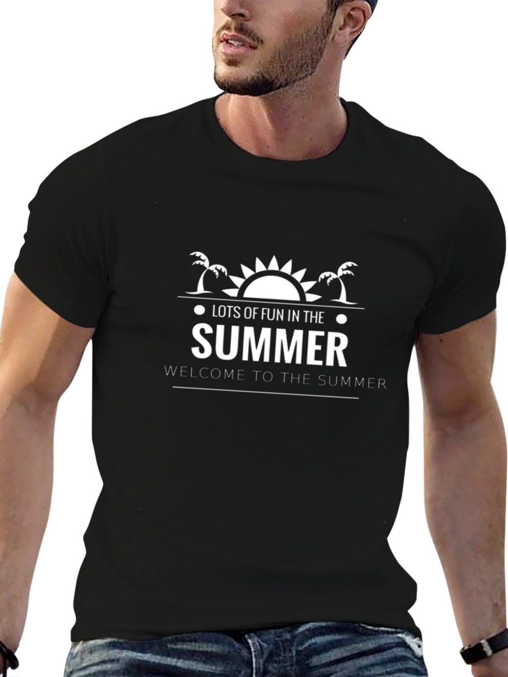 Summer Fun Graphic T-Shirt - Black