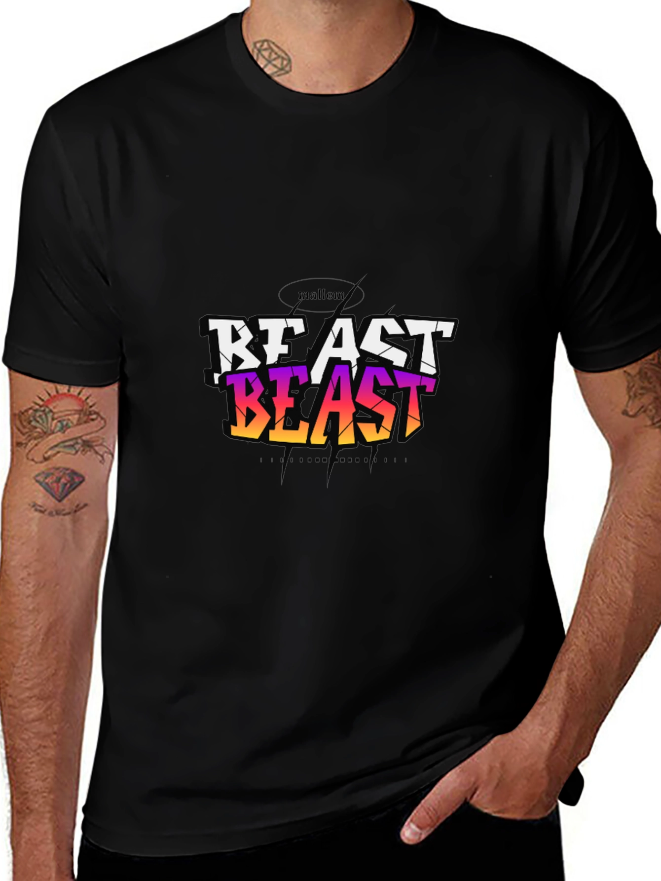 Beast Graphic Tee - Mens Short Sleeve Crew Neck T-Shirt