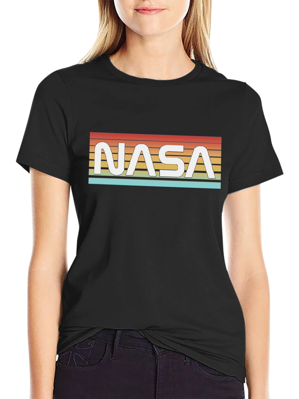 Retro NASA Graphic Black T-Shirt